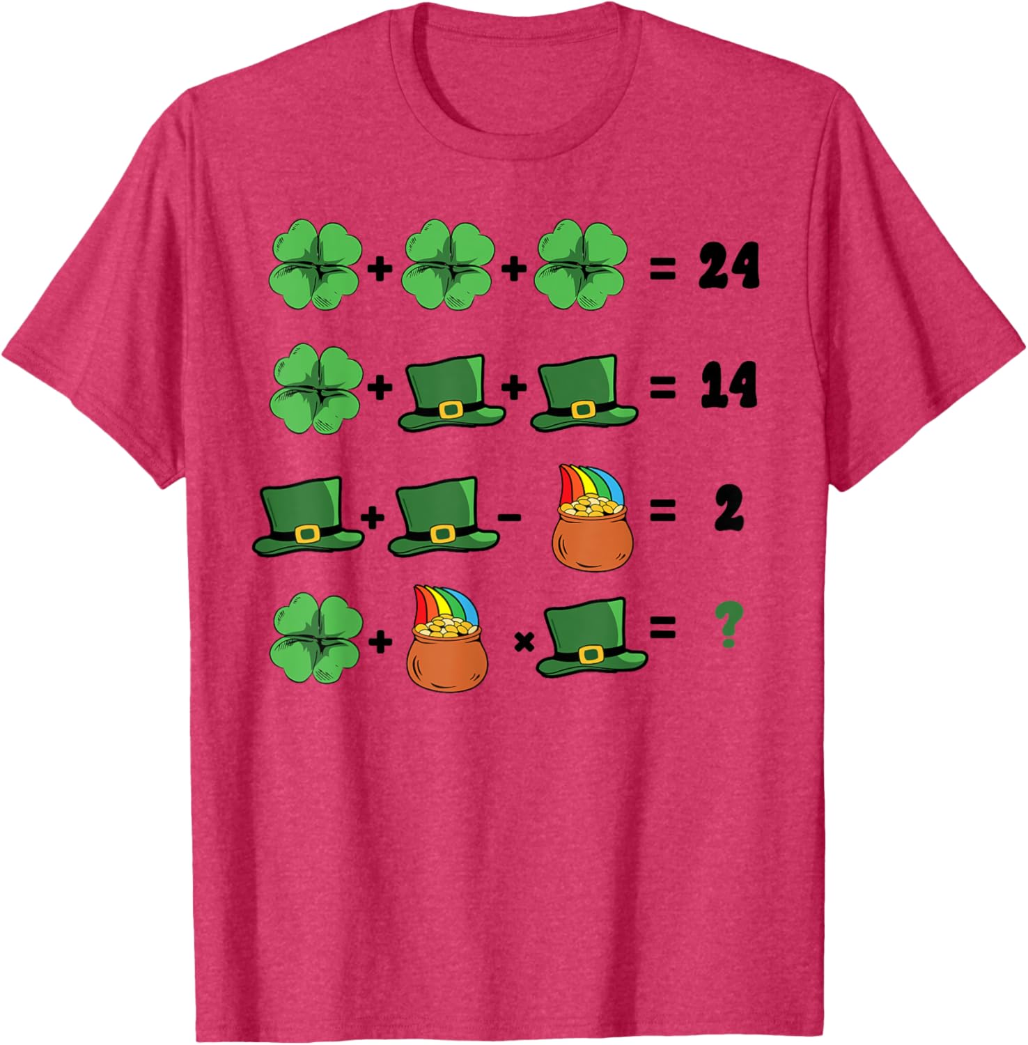 Funny St Patricks Day Shamrock Math Teacher T-Shirt for Irish Celebrations - 1