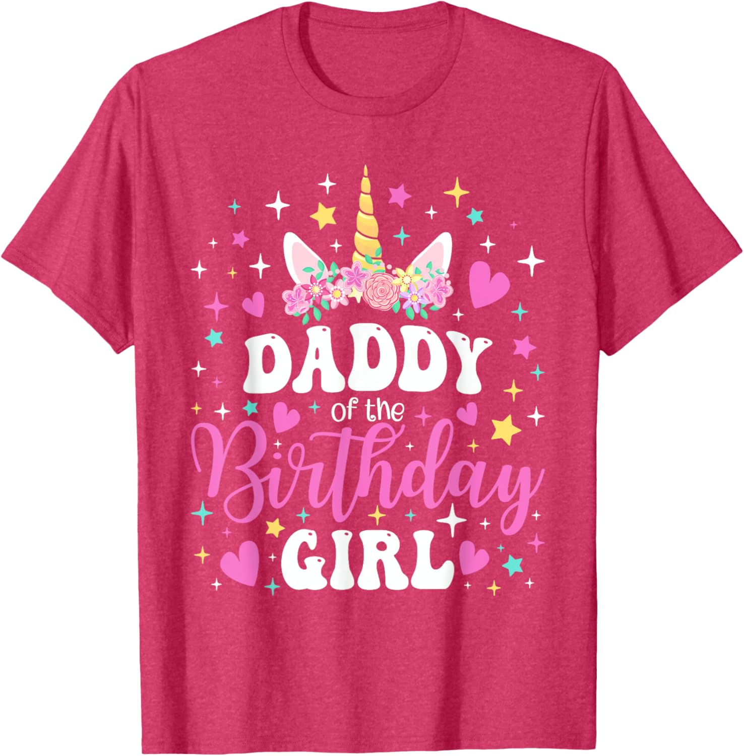 Family Matching Unicorn Daddy T-Shirt for Birthday Girl Celebration - 12