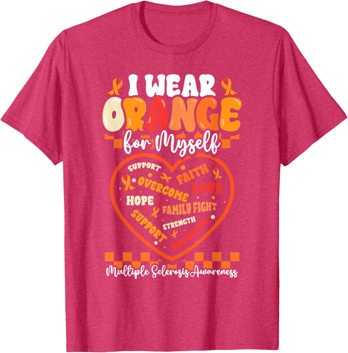 Wear Orange Ribbon MS Warrior T-Shirt for Multiple Sclerosis Awareness - 7