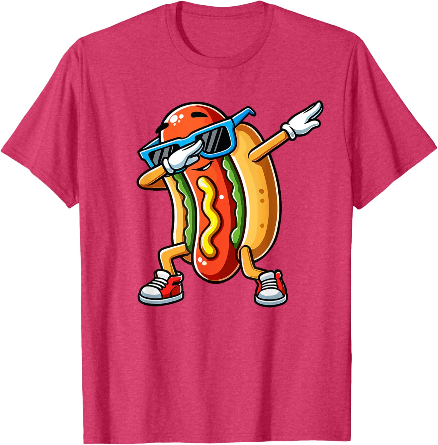 Funny Dabbing Hotdog Sunglasses T-Shirt for Kids Who Love Dogs and Hotdogs - 13