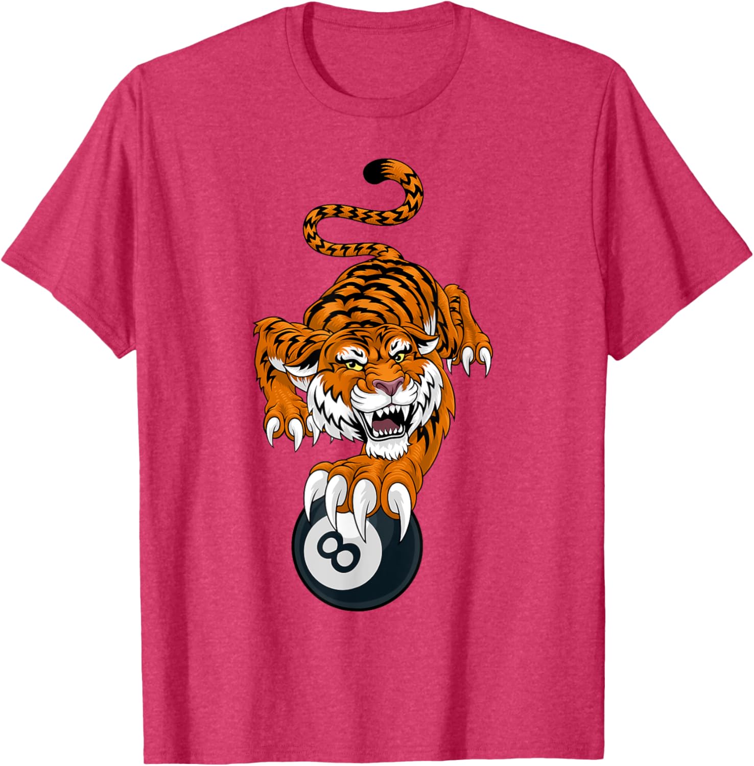 Tiger Angry Pool 8 Ball Billiards Cartoon Character T-Shirt for Fun Style - 19