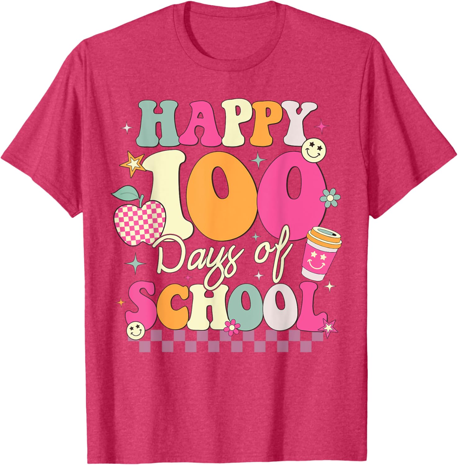 Happy 100th Day of School T-Shirt for Girls Fun Celebration Outfit - 27