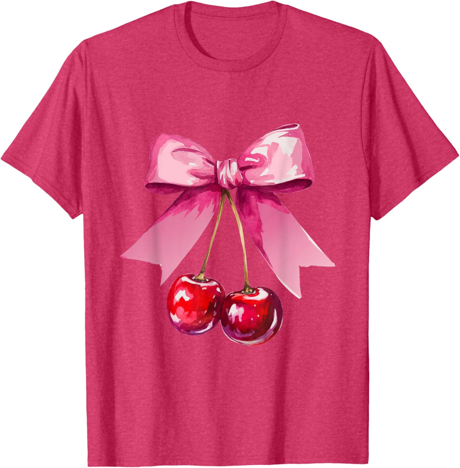 Kawaii Cherry Pink Bow T-Shirt for Cute Valentine's Day Style - 1