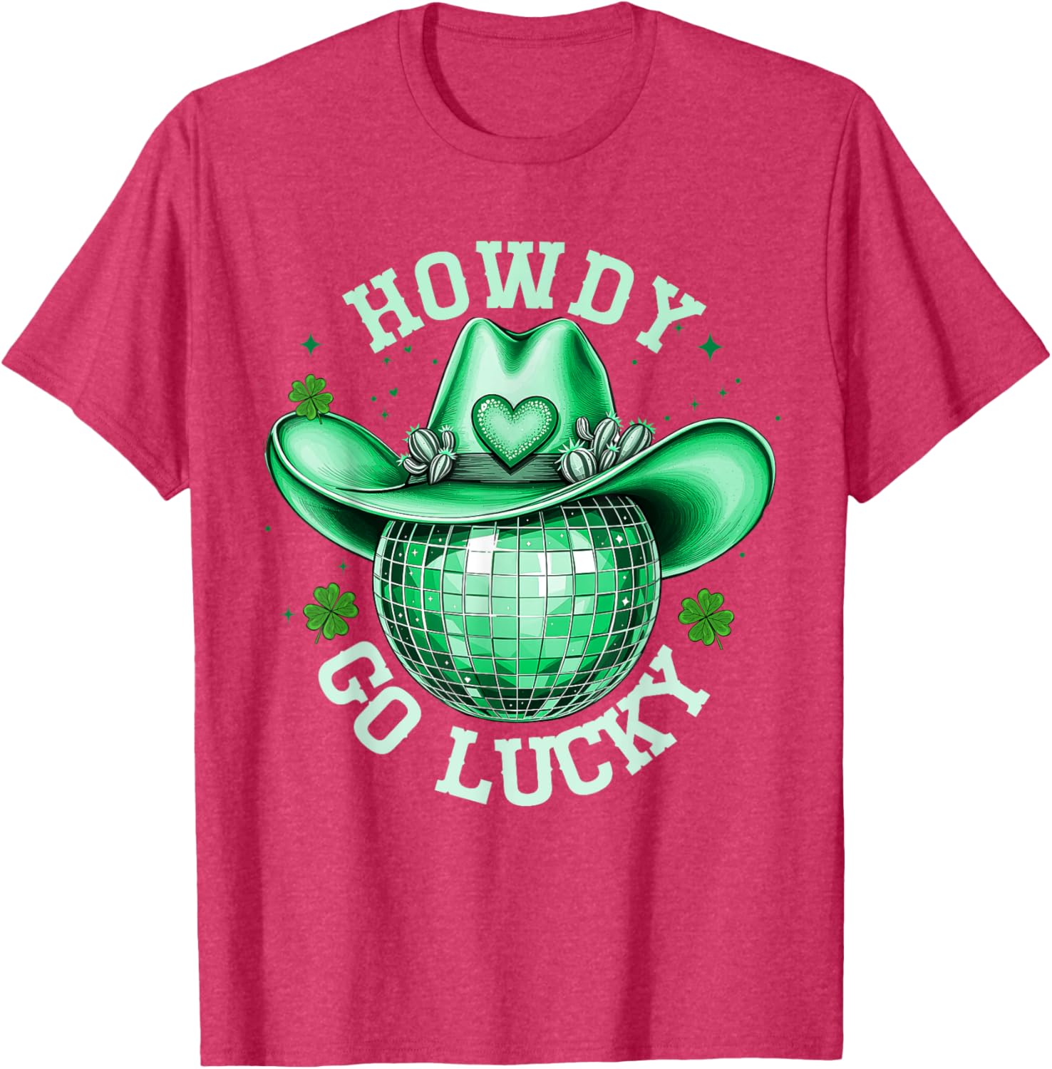 Howdy Go Lucky Disco Western Irish Shamrock T-Shirt for St. Patrick's Day - 14