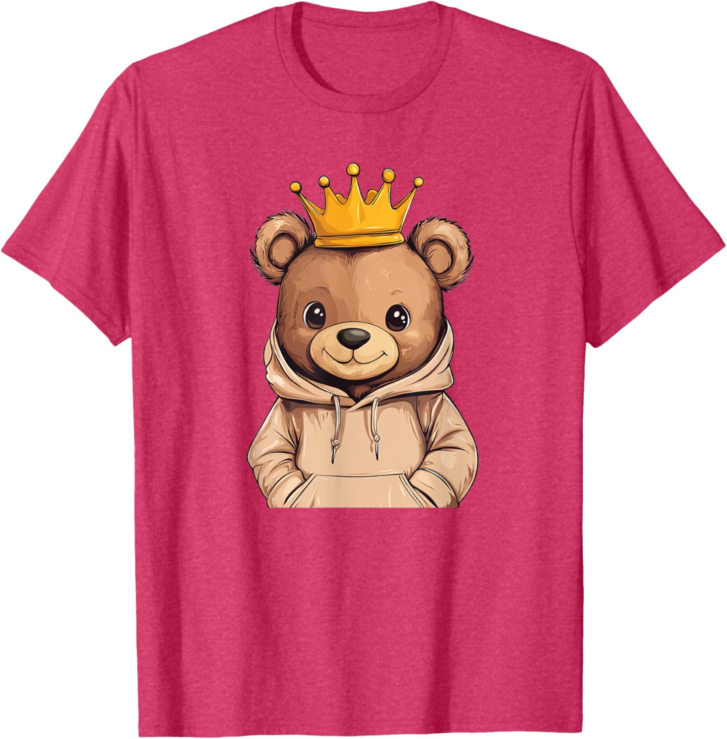 Adorable Cool Teddy Bear King with Crown and Sweater T-Shirt Outfit - 1