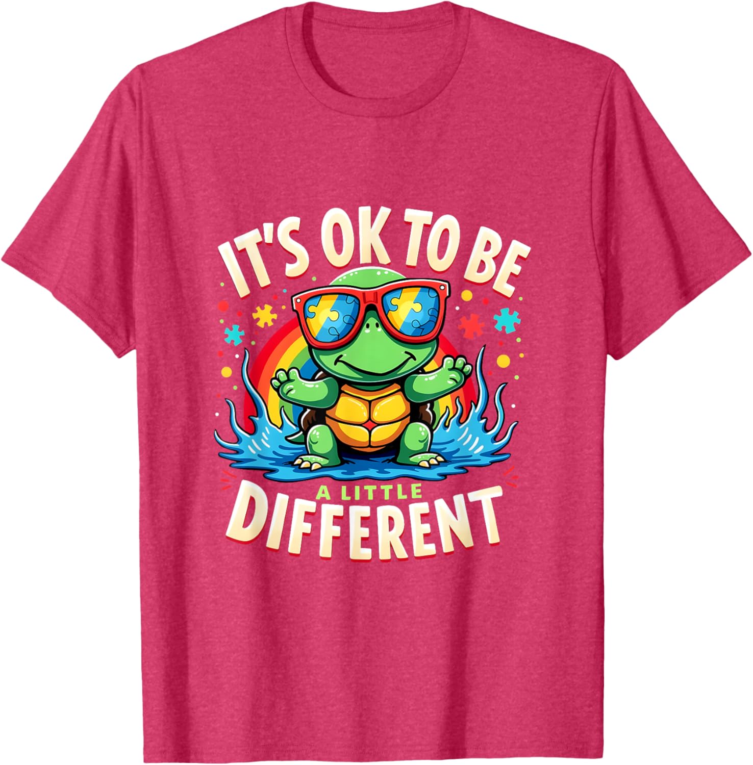 Cute Turtle Autism Awareness T-Shirt It's Ok To Be A Little Different - 20