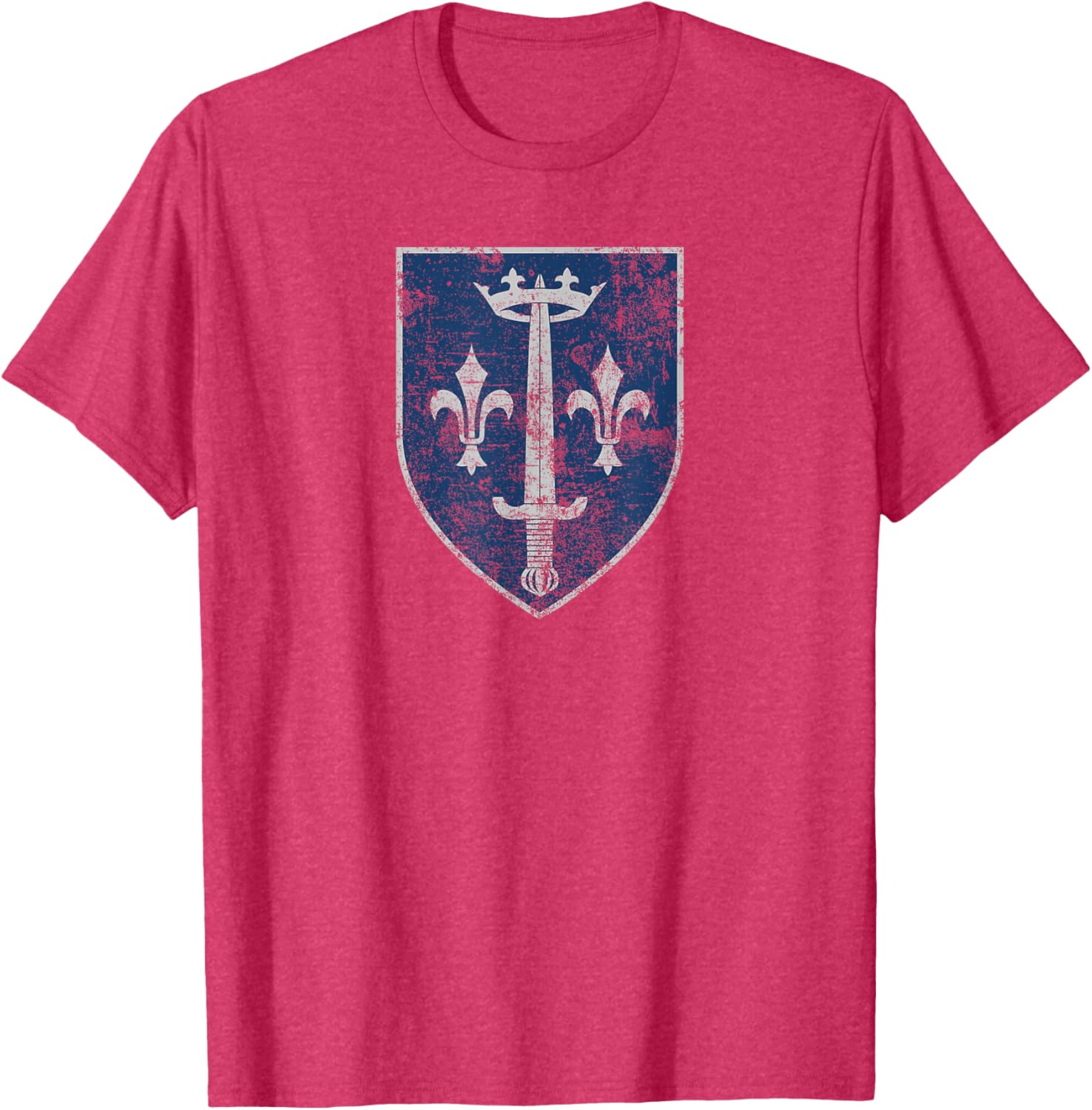 Family Crest of Saint Joan of Arc Distressed Print T-Shirt for Everyone - 9