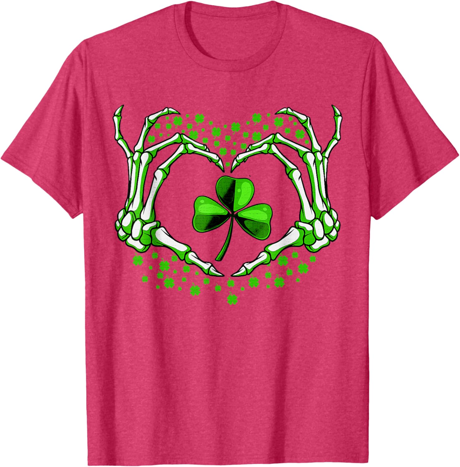 Skeleton Hand Heart Shamrock St Patricks Day T-Shirt for Festive Fun - 28