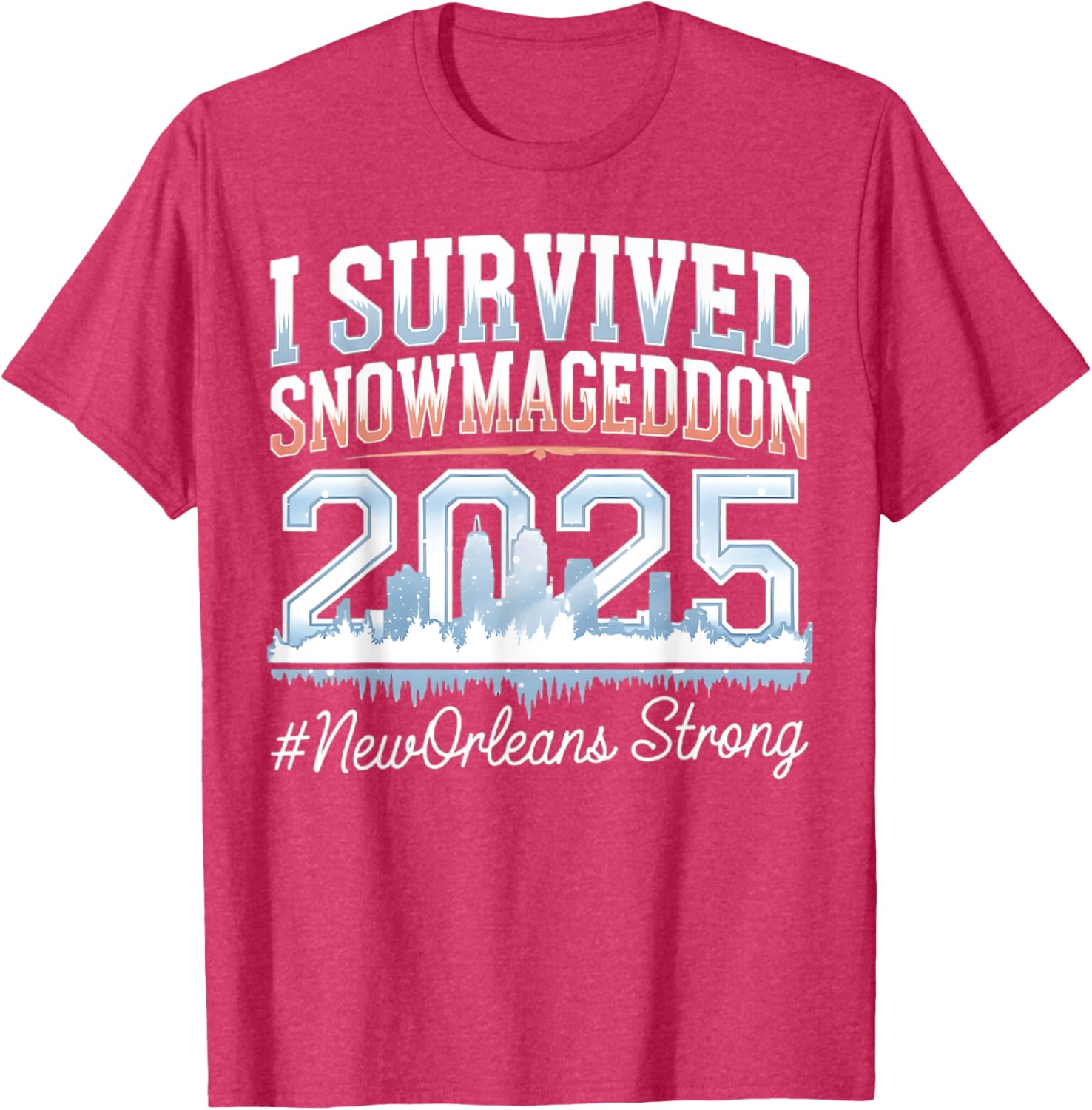 I Survived Snowmageddon 2025 New Orleans T-Shirt for Snow Lovers - 14