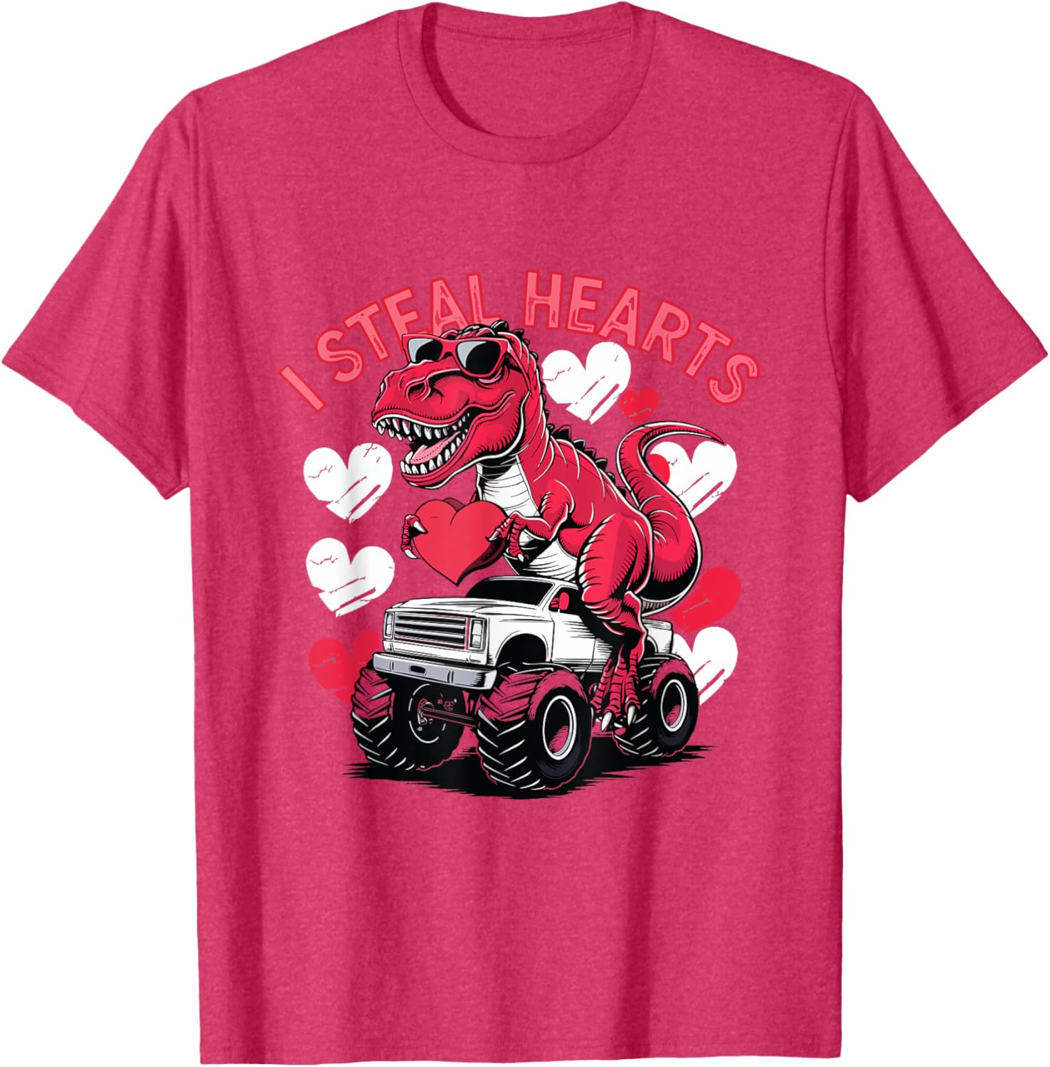 I Steal Hearts Toddler T-Rex Valentine's Day Shirt for Baby Boys - 17