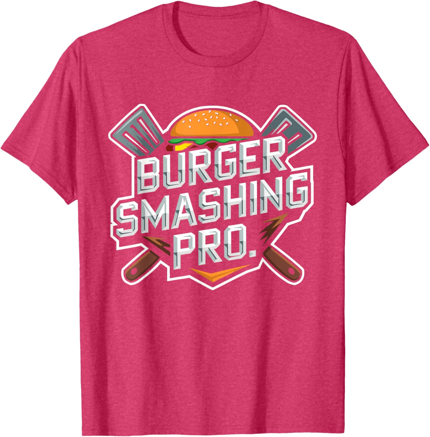 Smash Burger Lover Grilled Cheeseburger Flat Top T-Shirt for Foodies - 8