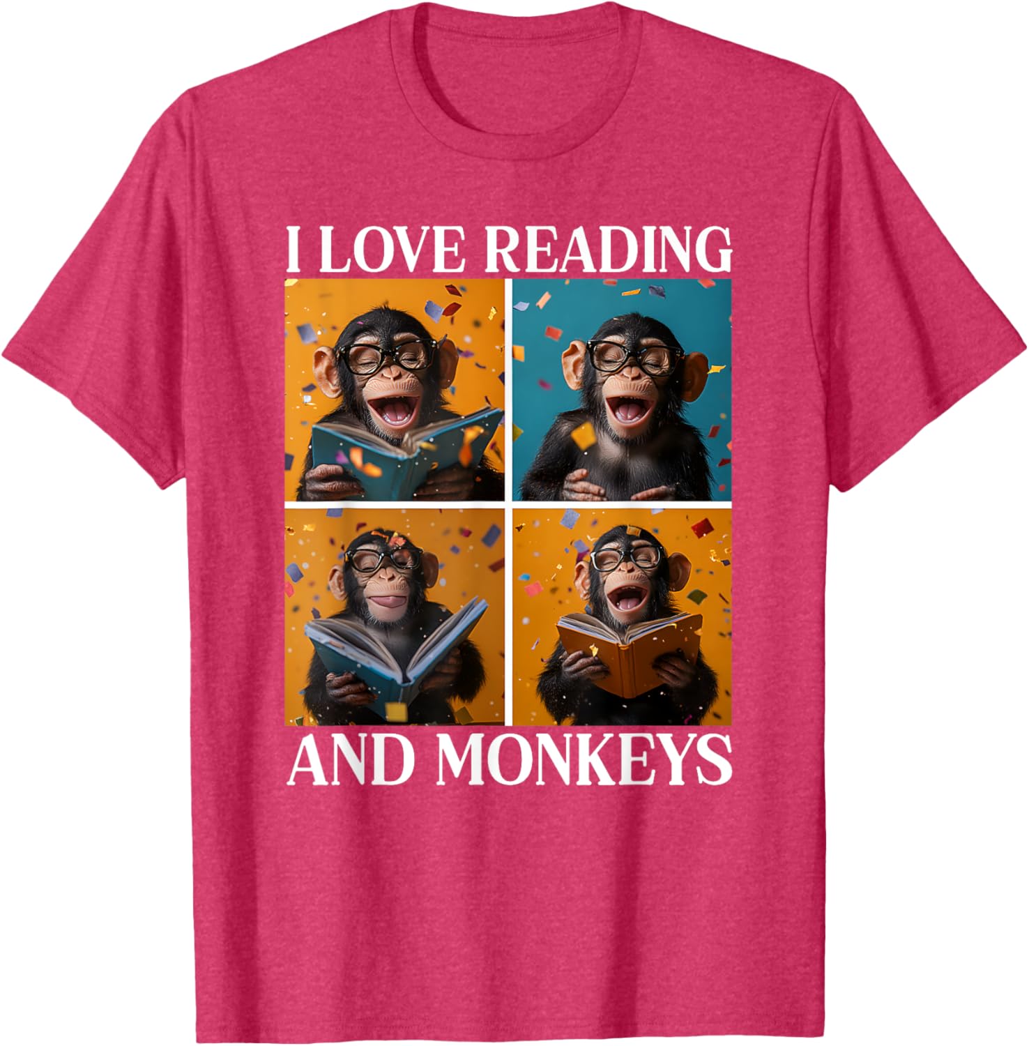 Adorable Love Reading and Monkeys T-Shirt for Book Lovers and Kids - 4