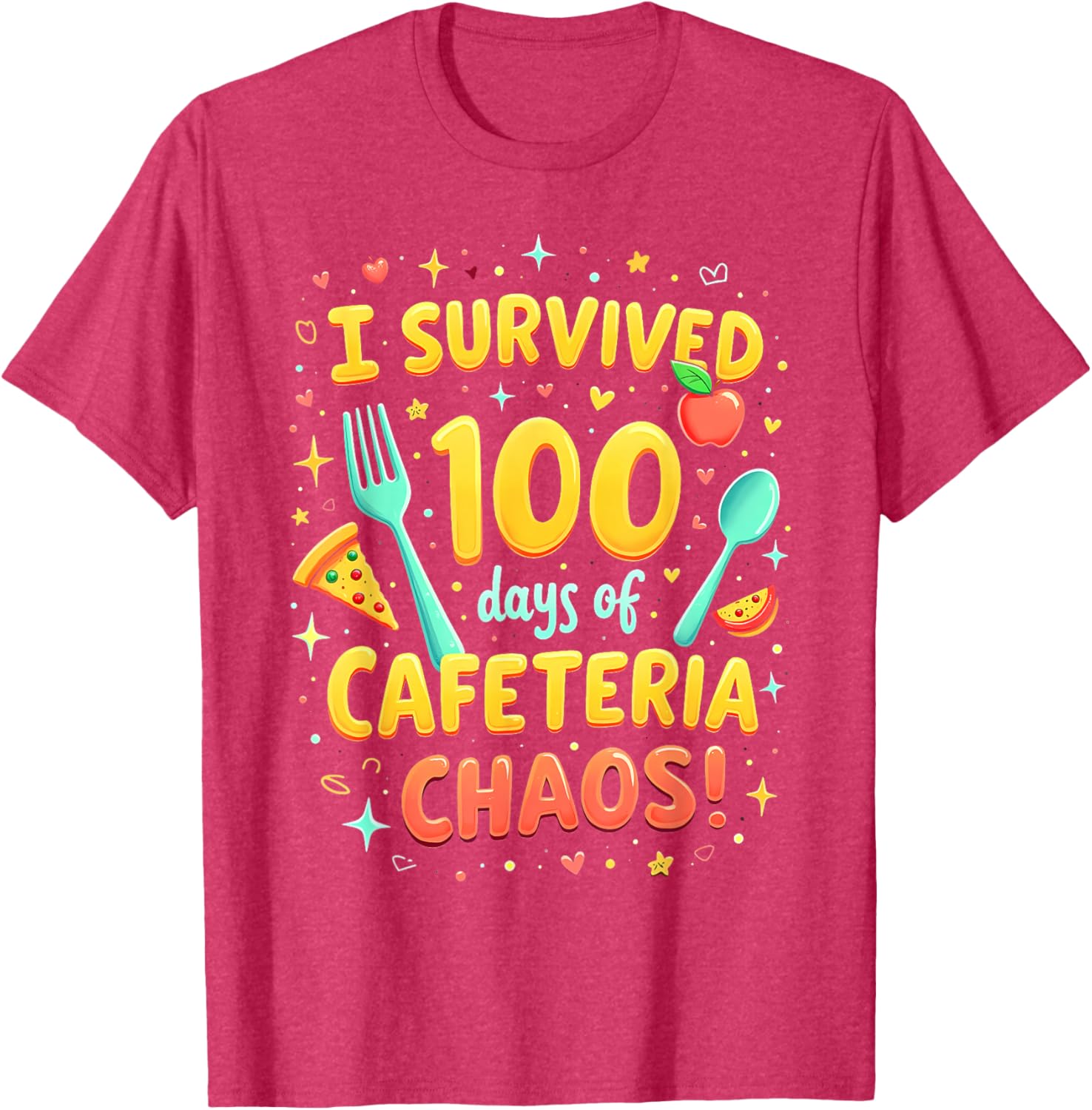 I Survived School Cafeteria Chaos Funny Lunch Lady T-Shirt for Kids - 16