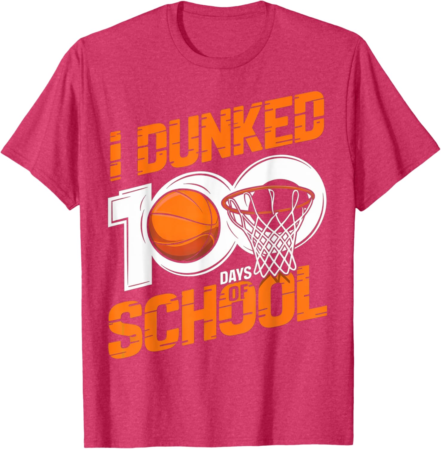100 Days of School Basketball T-Shirt Fun Design for Kids - 6