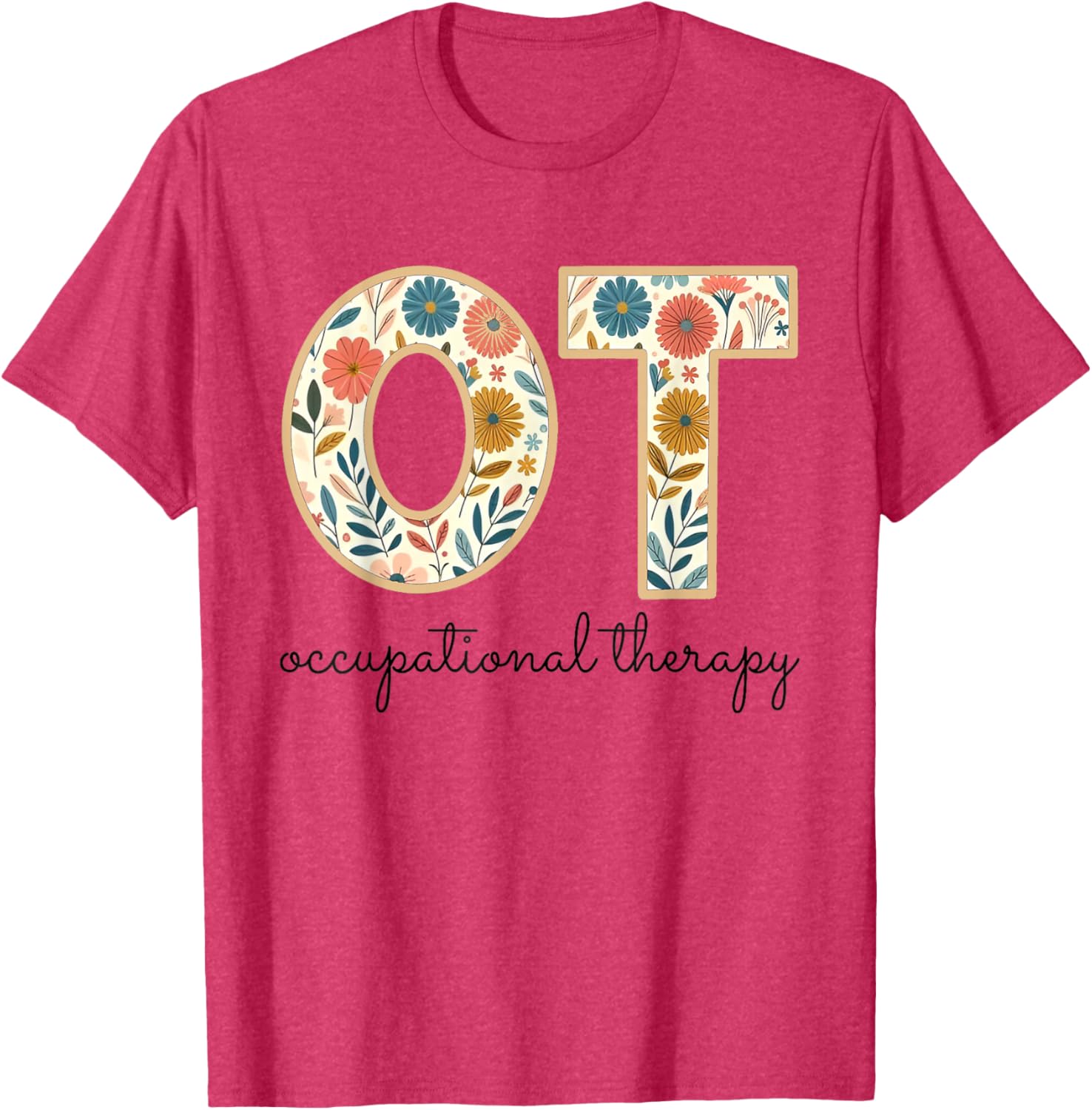 Vintage Flower Occupational Therapy T-Shirt for OT OTA Therapists - 5