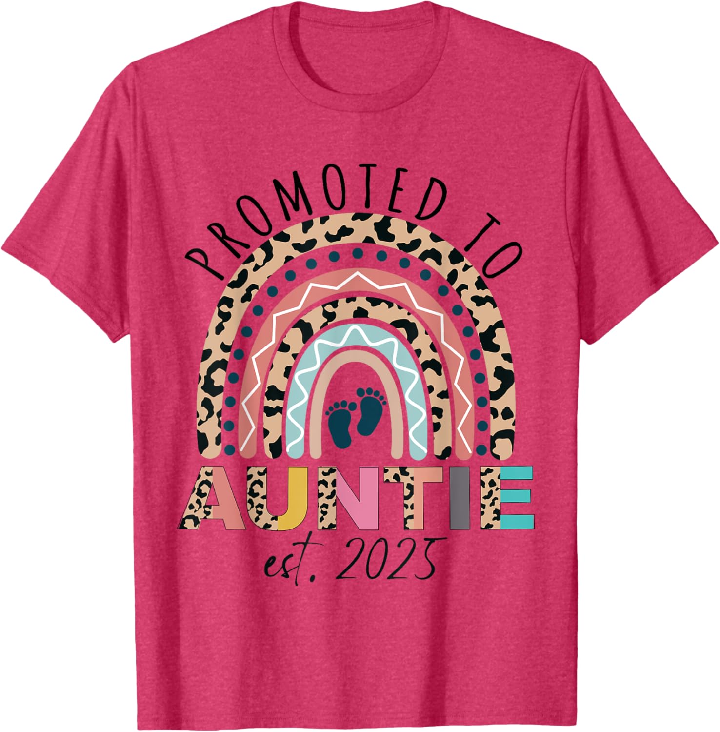 Promoted to Auntie Est 2025 Cute Mothers Day T-Shirt Gift for Aunties - 7