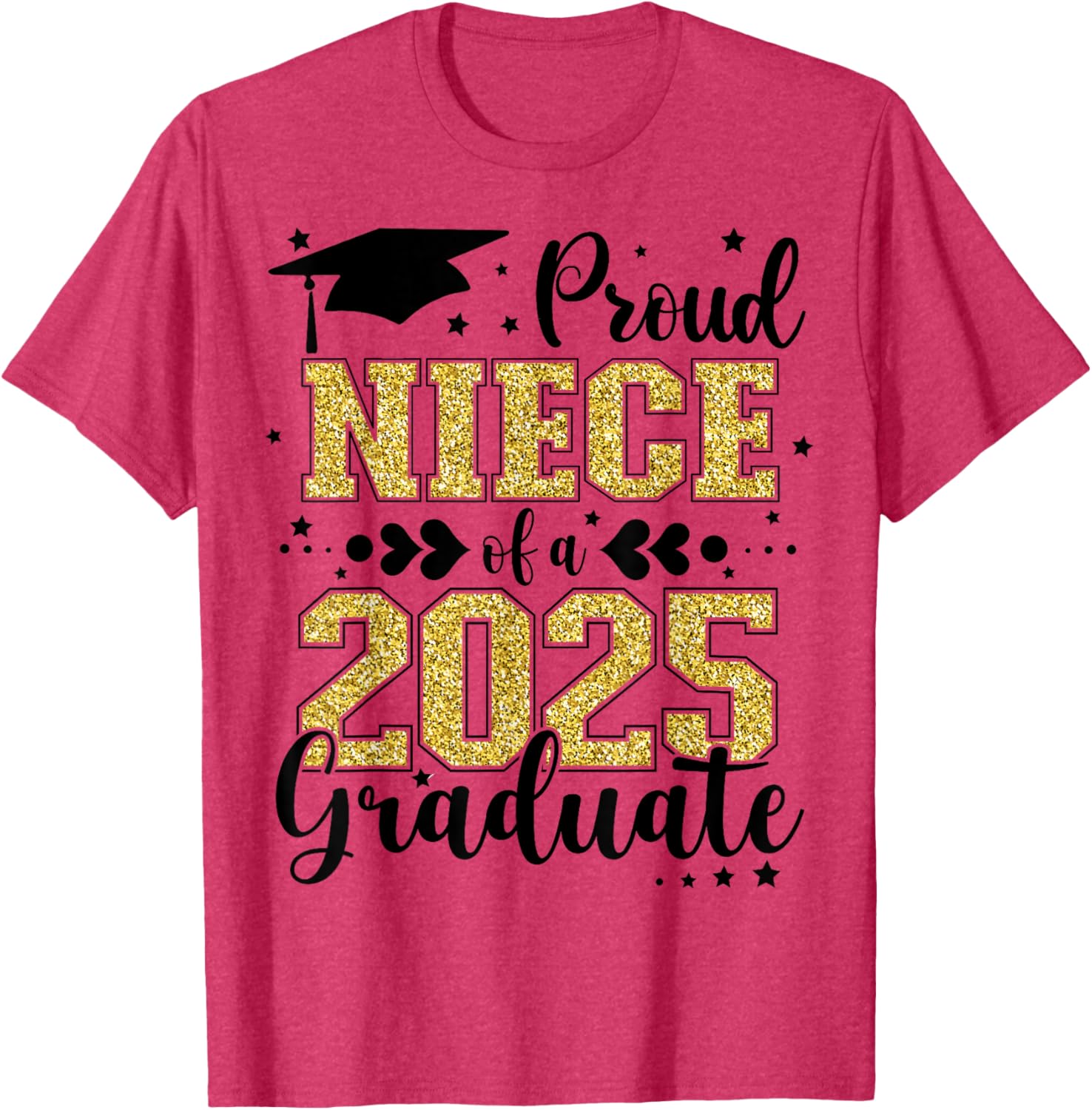 Proud Niece of Class of 2025 Graduate Senior T-Shirt for Celebrations - 1
