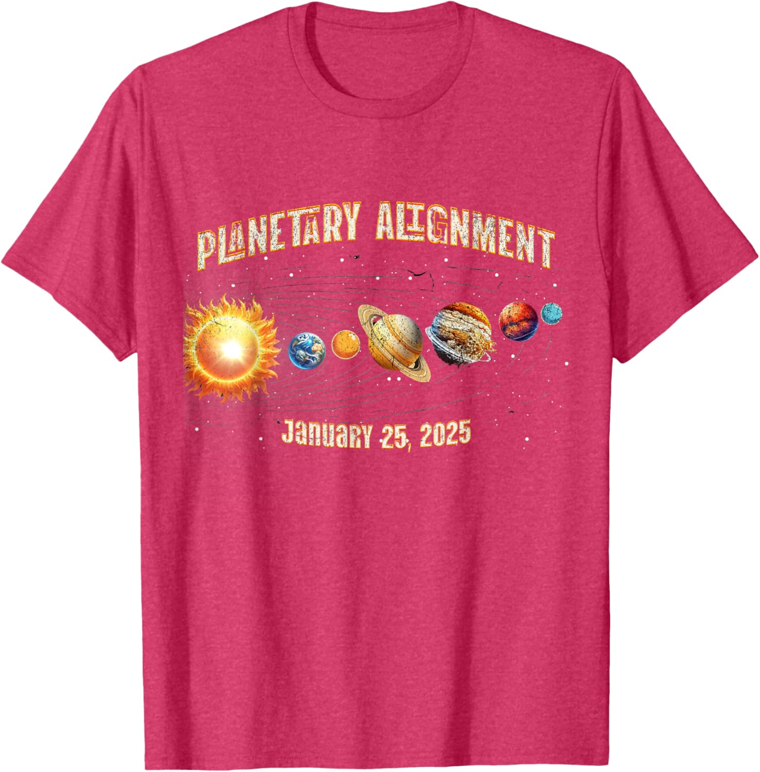Vintage Planetary Alignment Memory T-Shirt for January 25 2025 Events - 14