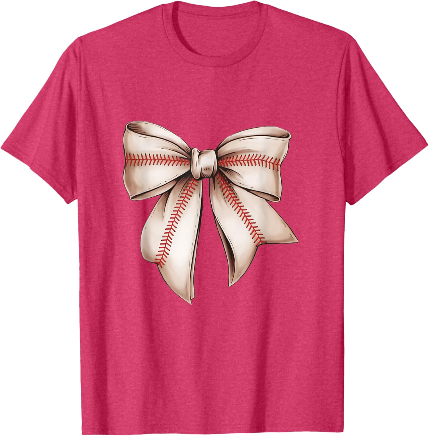 Retro Baseball Bow T-Shirt for Sports Lovers, Fun Sublimation Design - 22