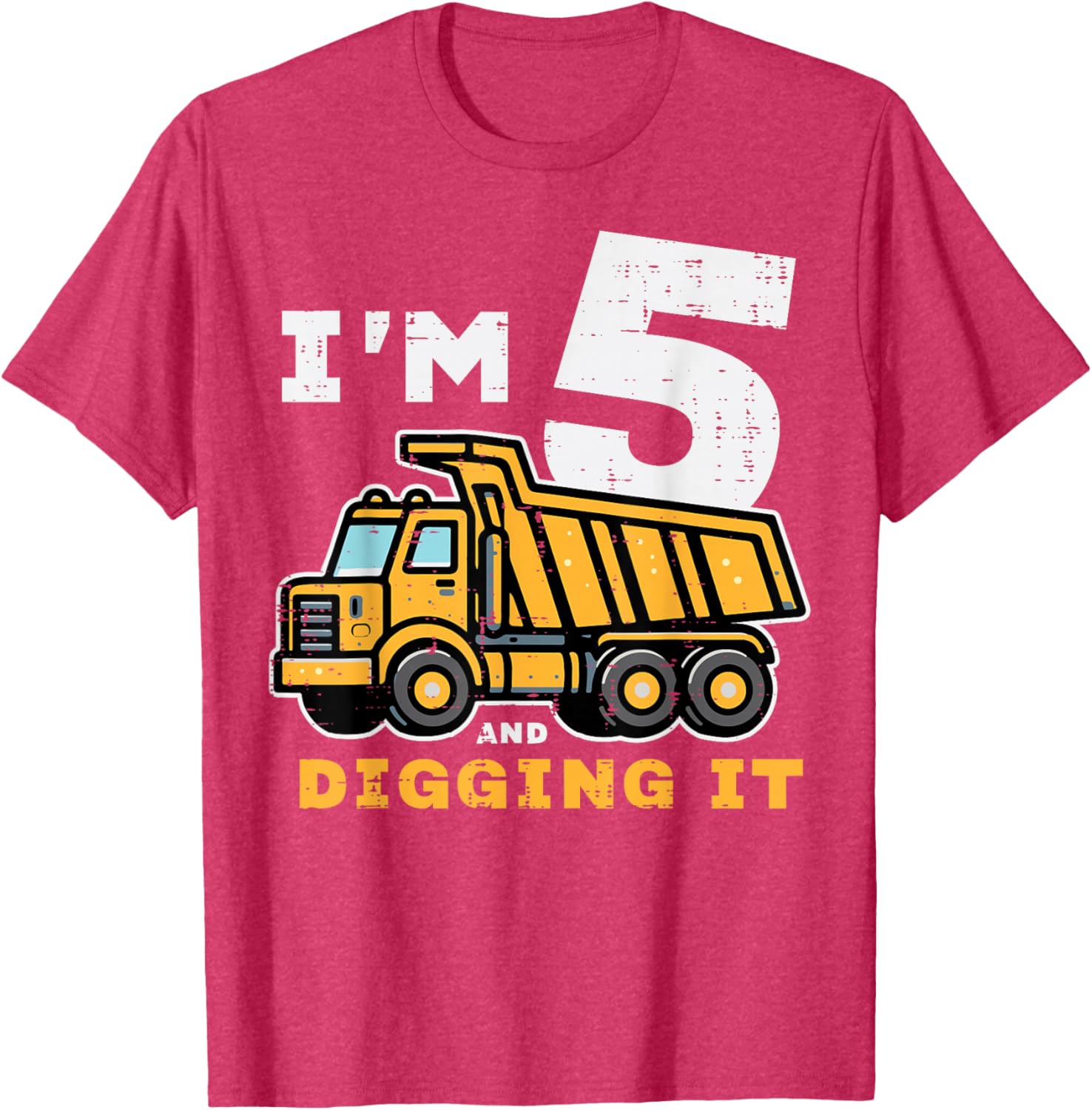 5th Birthday Dump Truck T-Shirt for Boys I’m 5 Digging It Fun Kids Tee - 10