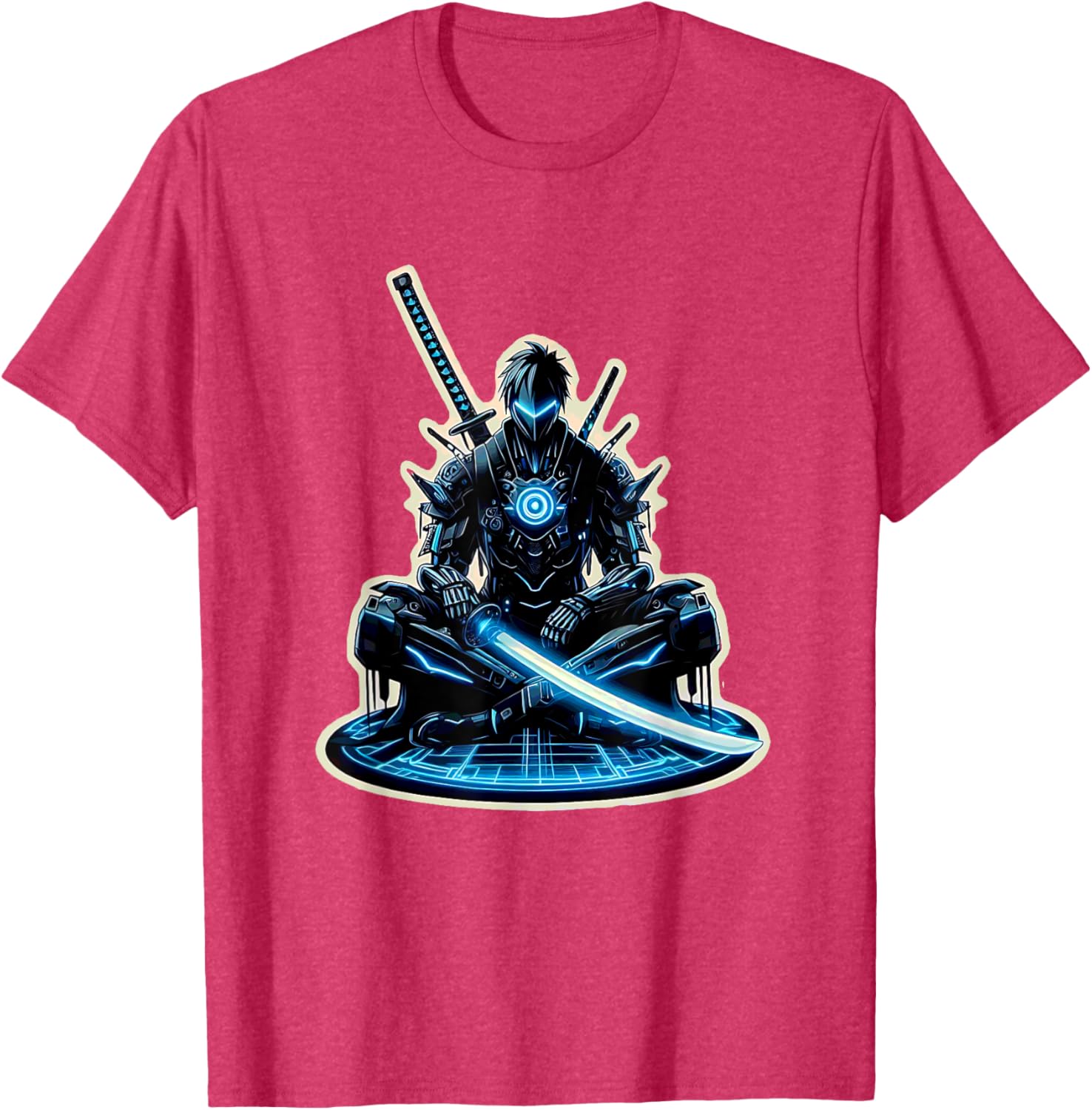 Futuristic Anime Samurai Gamer Warrior T-Shirt for Sci-Fi Fans - 11