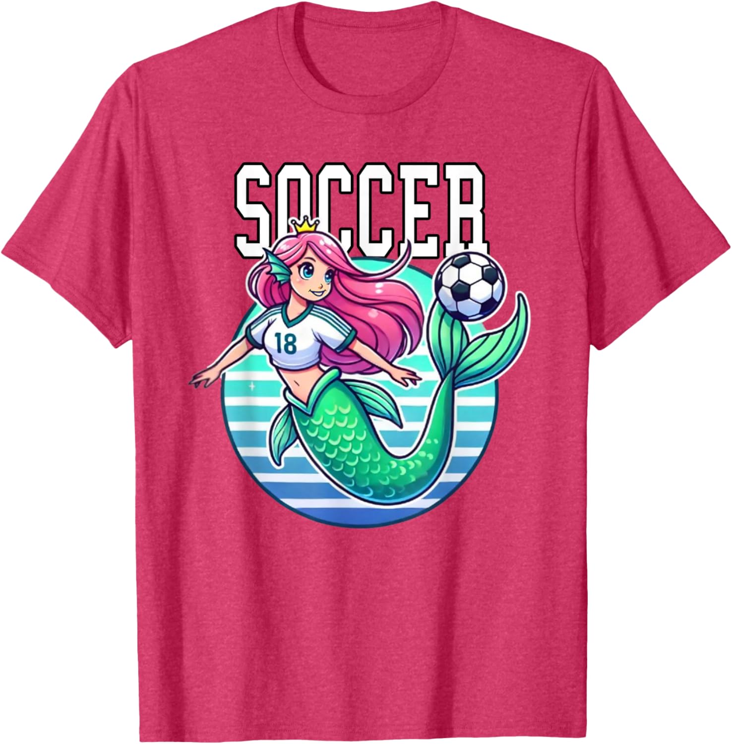 Soccer Mermaid Playing Soccer T-Shirt for Fans of Fun Sports Apparel - 22