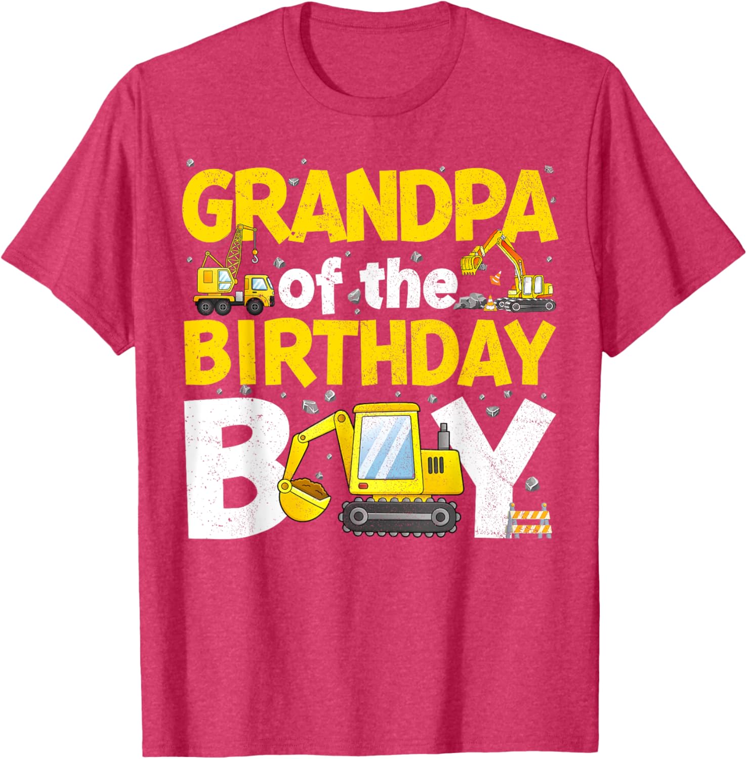 Grandpa Of The Birthday Boy Construction Family Party T-Shirt Gift - 13