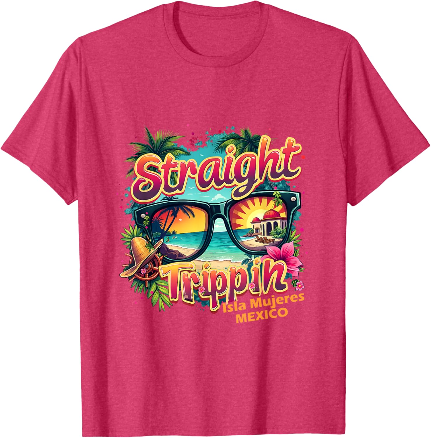 Isla Mujeres 2025 Retro Straight Trippin T-Shirt for Vacation Fun - 11