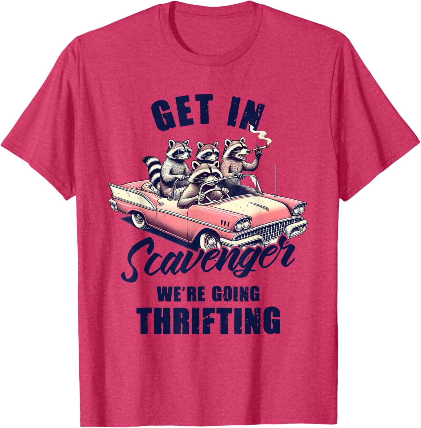 Thrift Hunter Raccoon Lover Scavenger Thrifting T-Shirt for Fun Adventures - 1