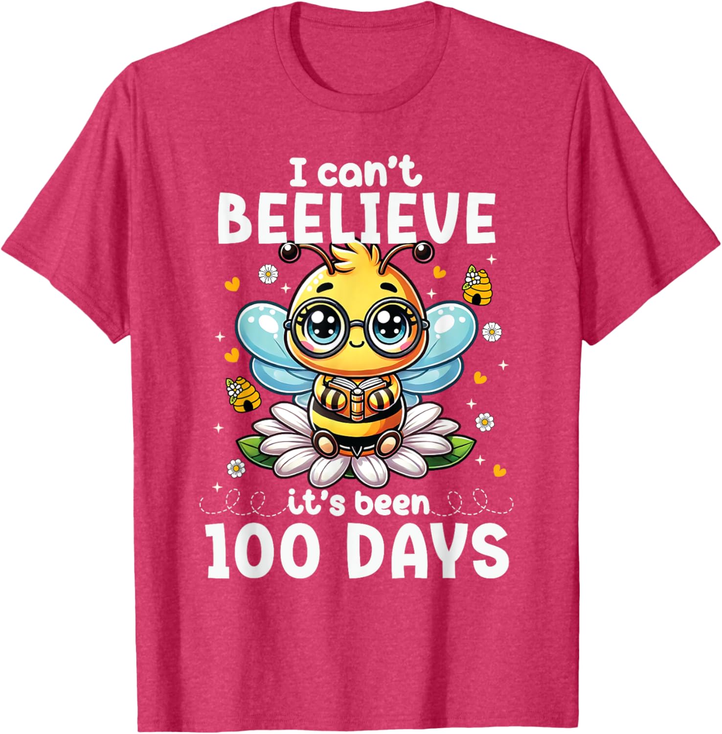 Fun 100 Days of School Bee T-Shirt for Kids and Teachers - 22