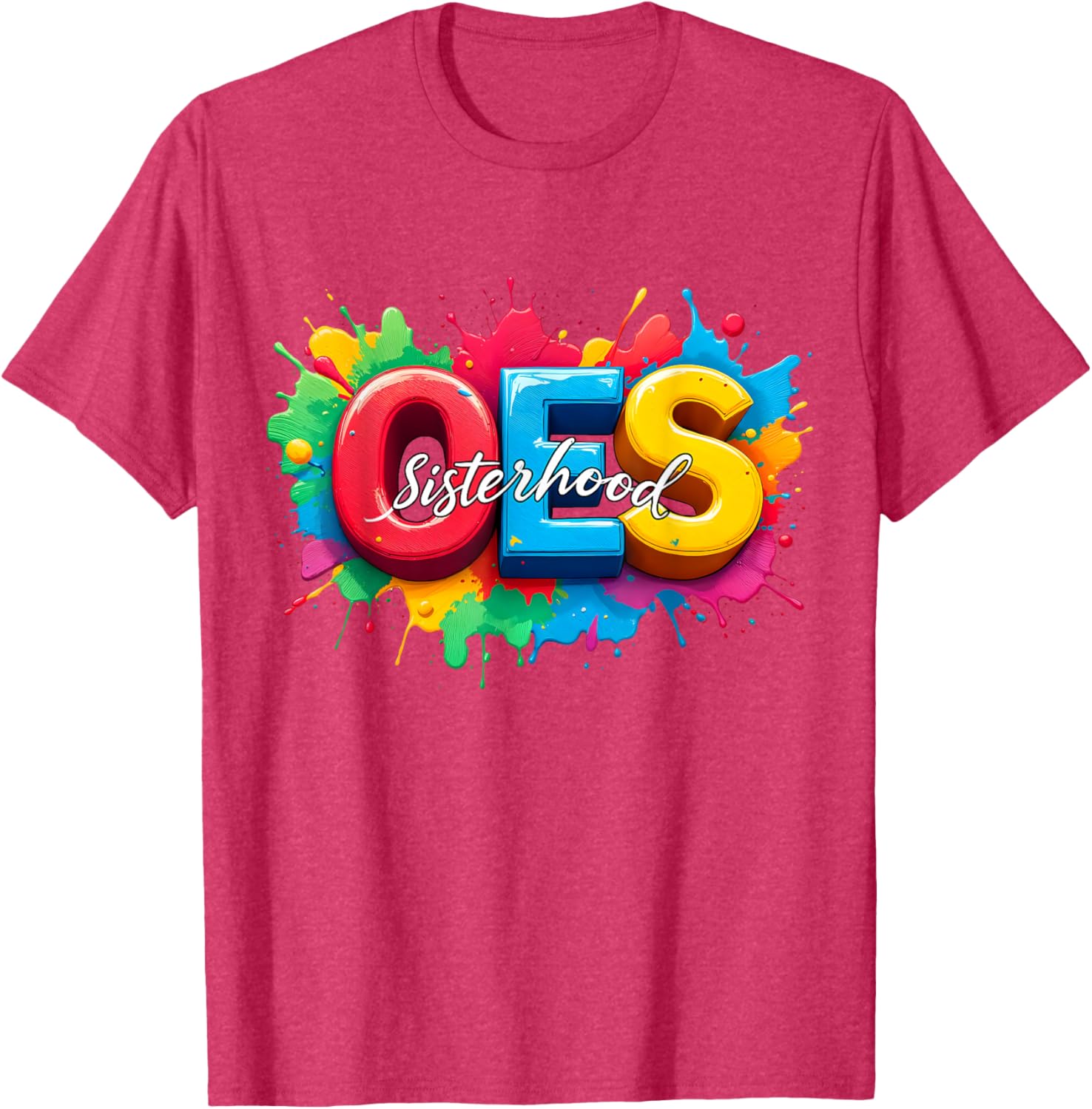Colorful OES Sisterhood Watercolor T-Shirt for Eastern Star Fans - 20