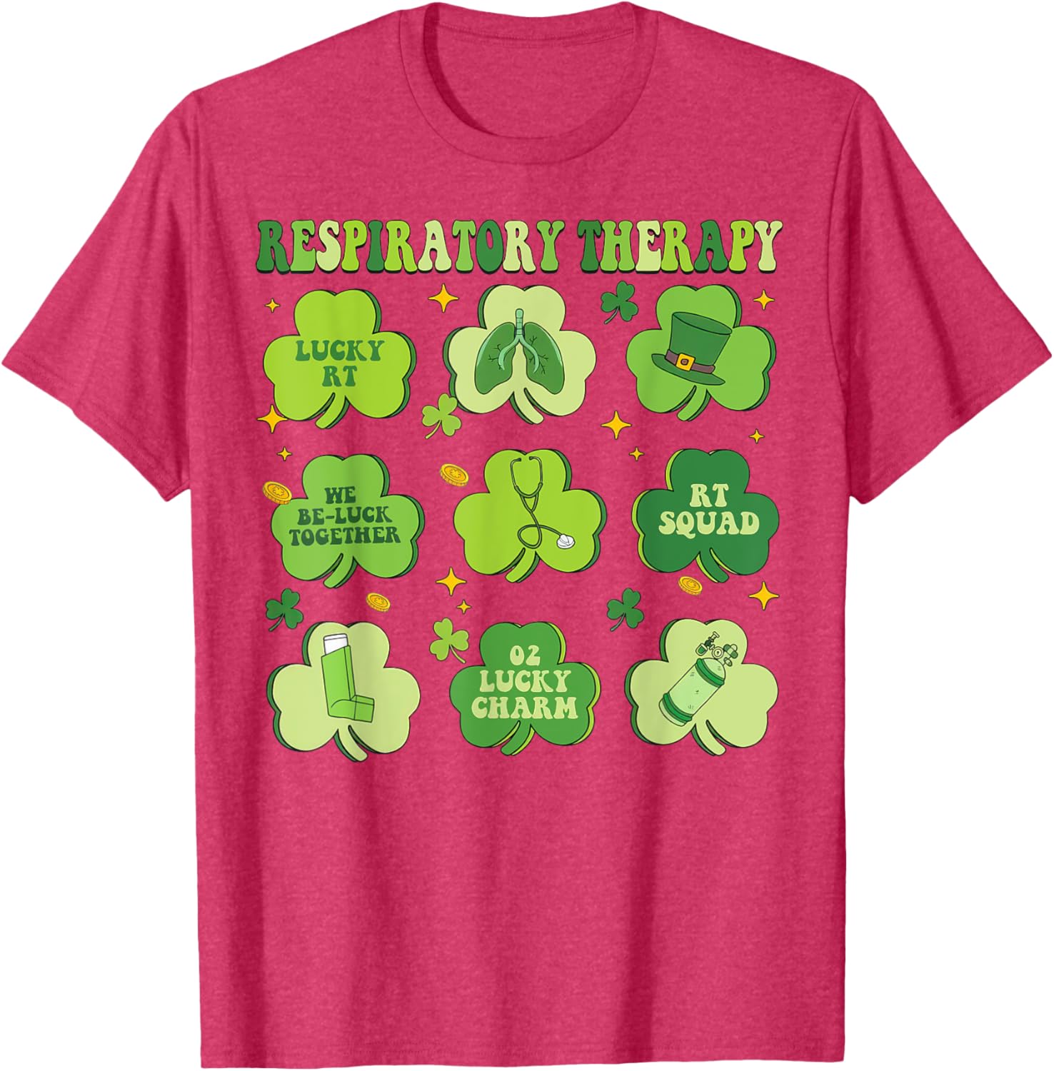 St Patrick's Day Shamrock T-Shirt for Respiratory Therapists - 10
