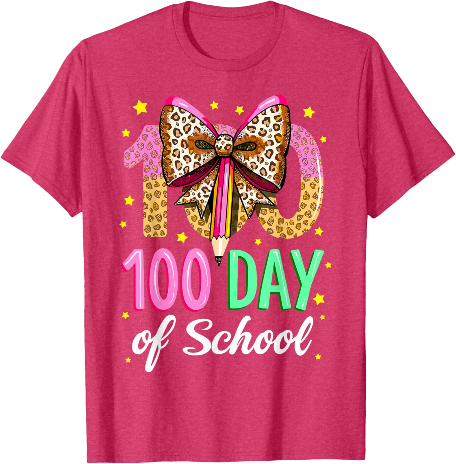 100 Days of School Coquette Bow T-Shirt for Girls Celebrating 100th Day - 2