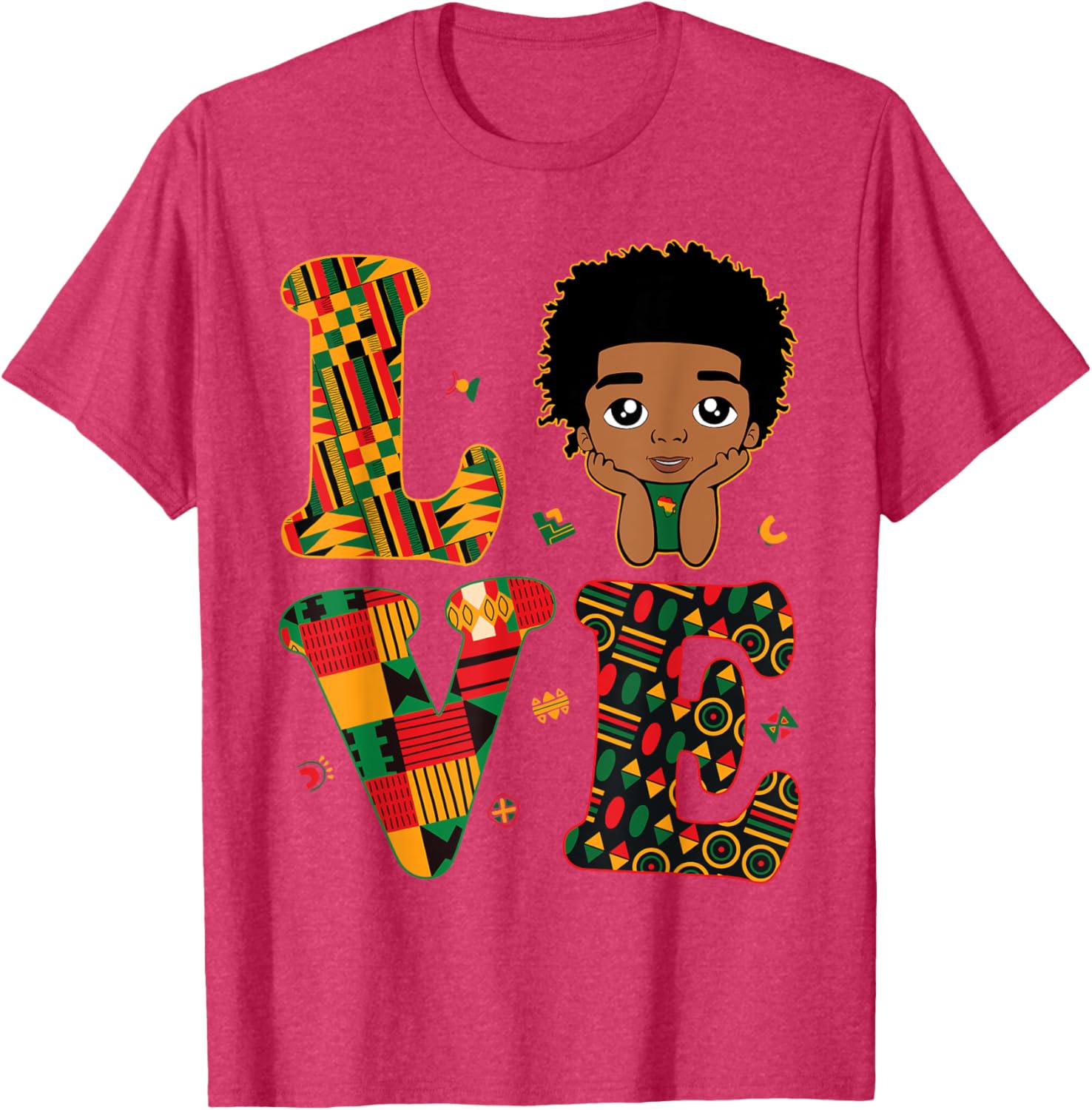 Proud LOVE African Kente Toddler Boys T-Shirt for Black History Month - 10