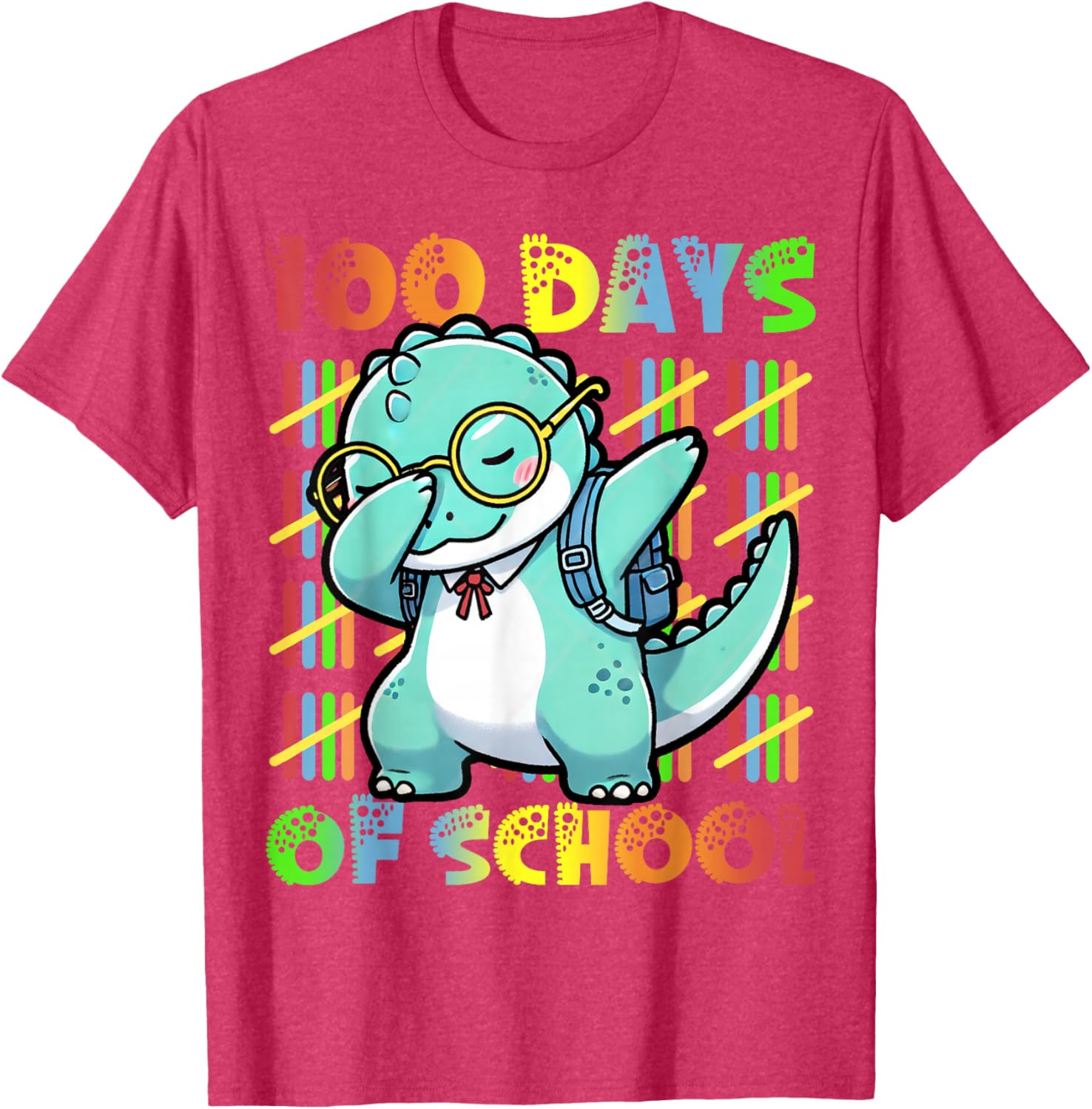 Dabbing Dinosaur 100 Days of School Kids T-Shirt for Fun Celebrations - 10