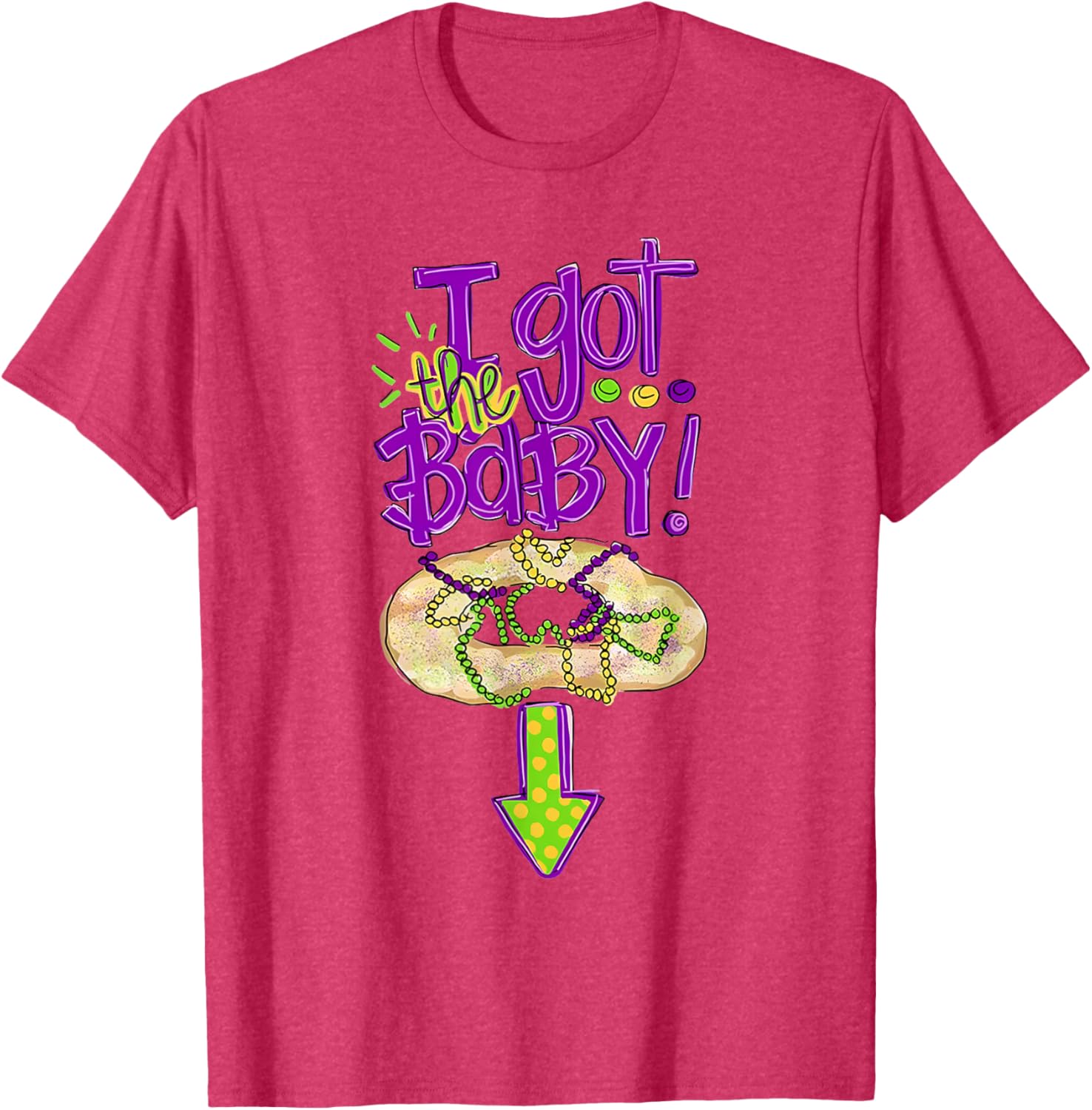 Baby Mardi Gras King Cake Reveal T-Shirt for New Orleans Celebrations - 3