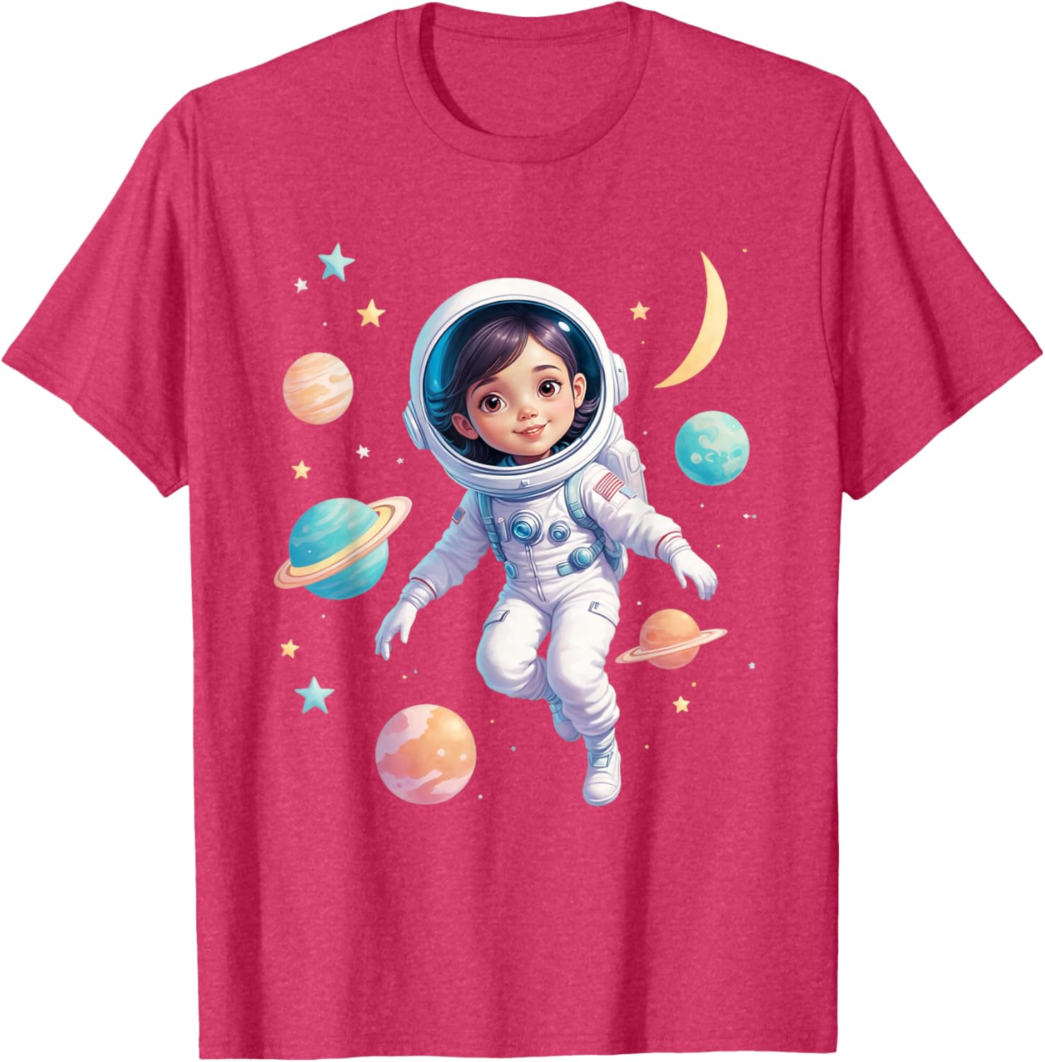 Cute Space Girl Astronaut T-Shirt for Cosmic Explorer Fans - 11