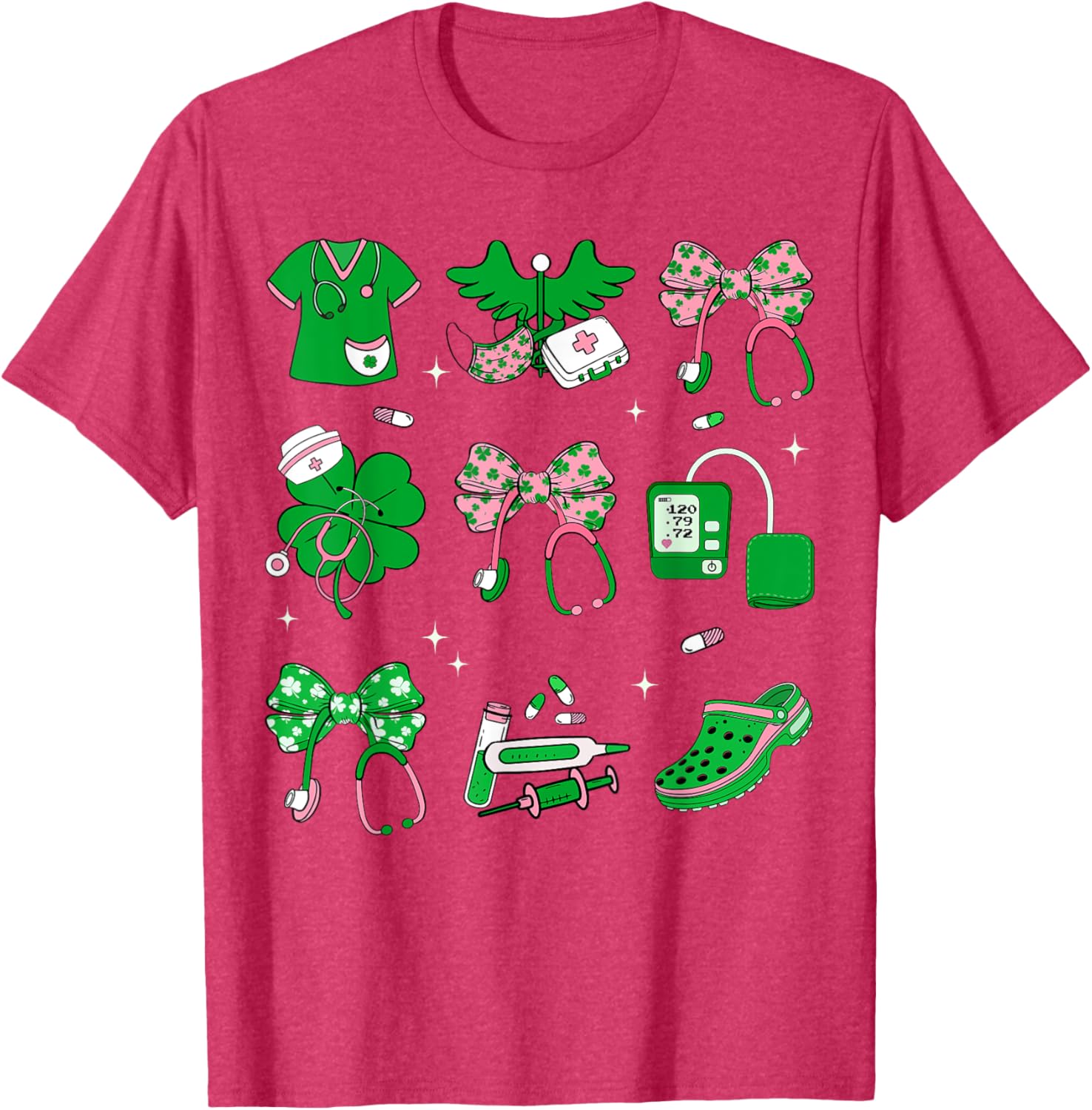 Lucky Shamrock Nurse T-Shirt for St. Patrick's Day Celebration - 5
