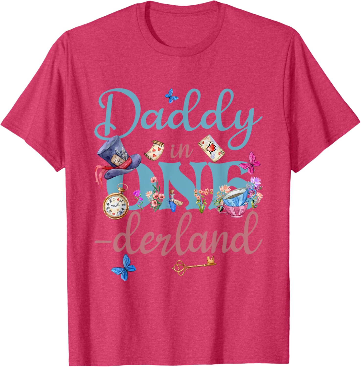 Alice in ONEderland Daddy of Birthday Girl T-Shirt for Celebrations - 27