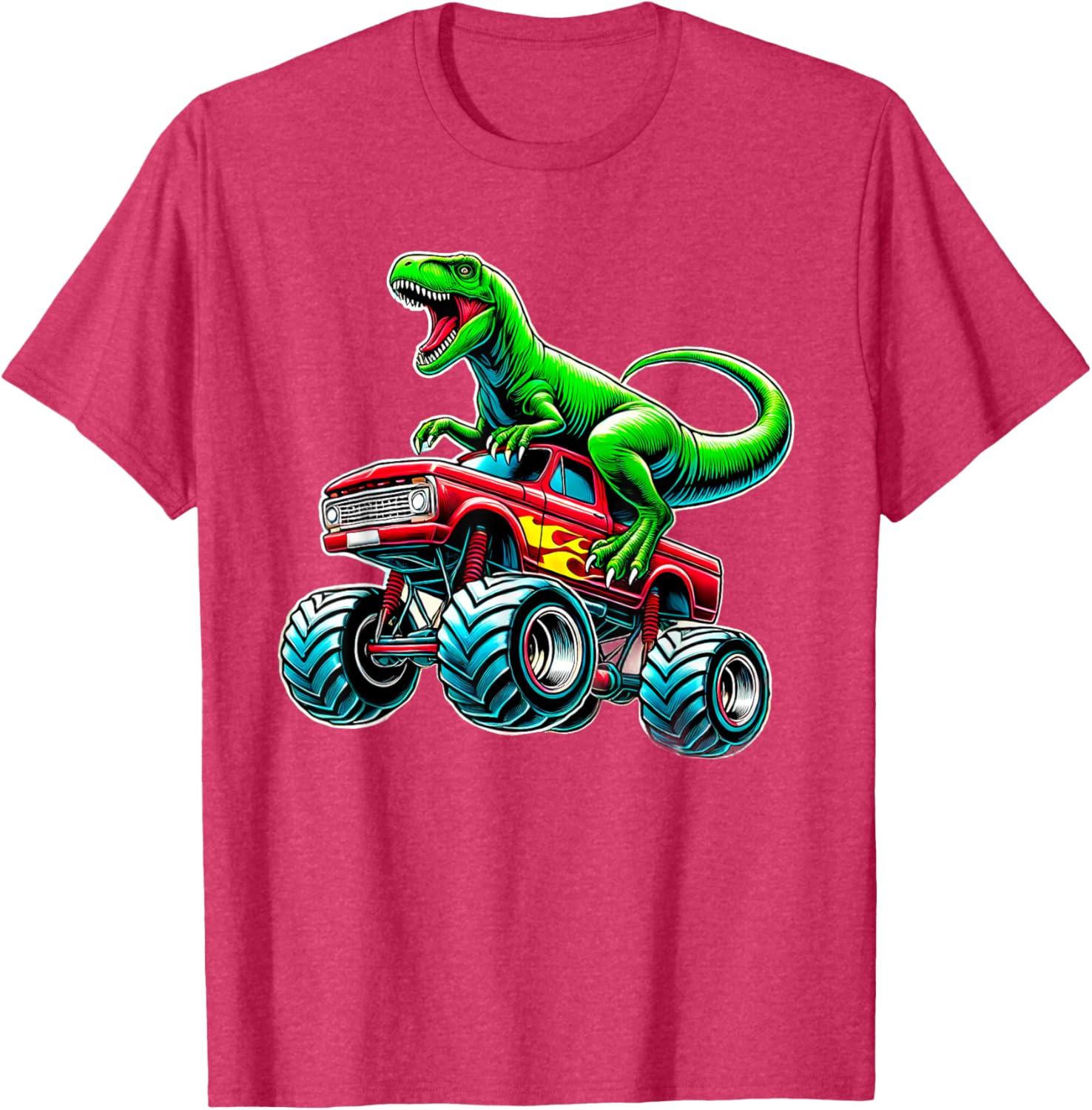 Monster Truck Dinosaur Birthday Party T-Shirt for Boys Fun Gift - 2