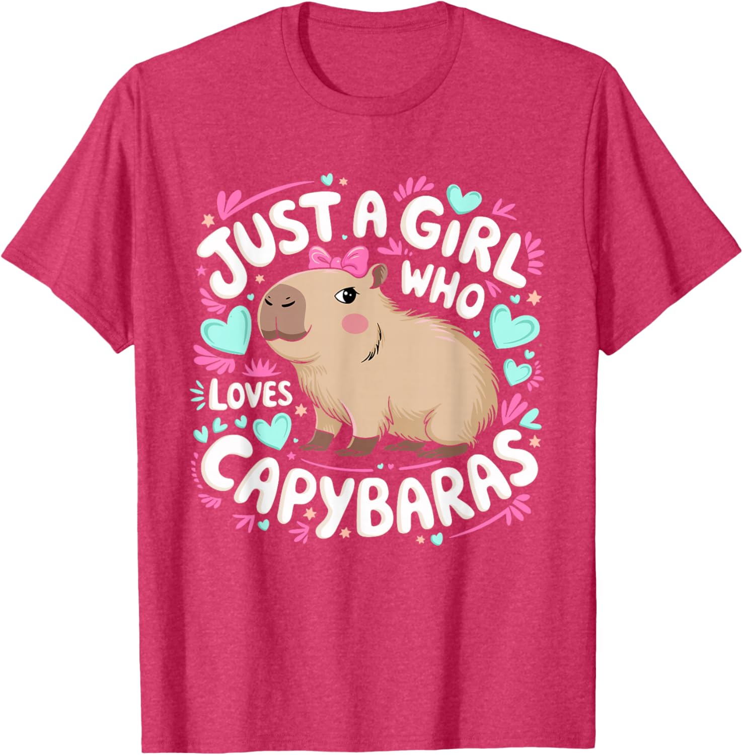 Just a Girl Who Loves Capybaras T-Shirt for Women and Kids - 4