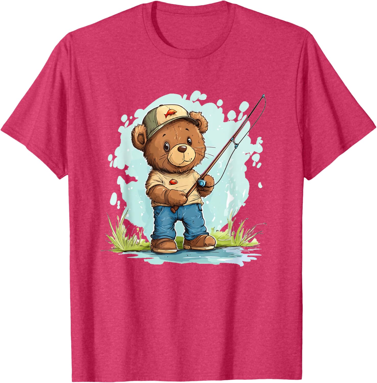 Fishing with Teddy Bear Graphic T-Shirt for Fun Seekers and Adventurers - 19
