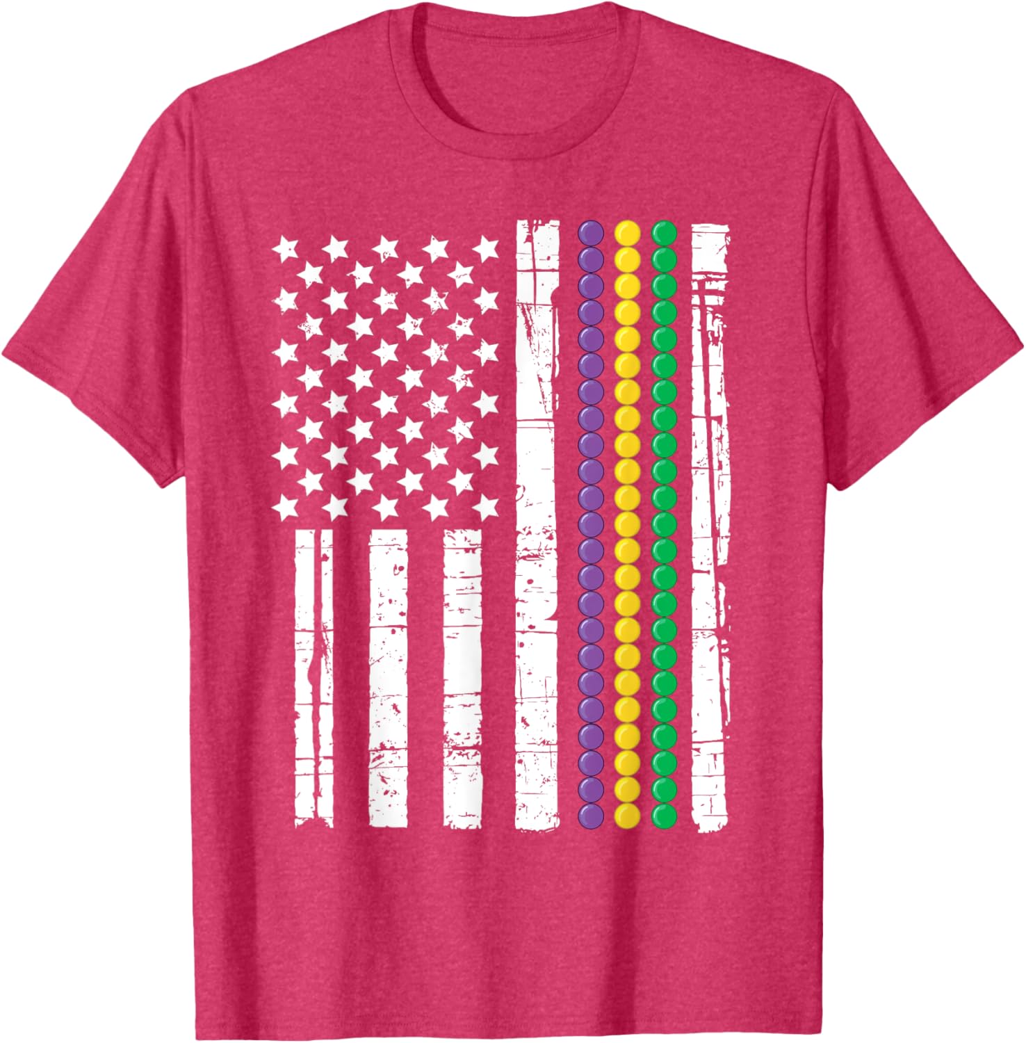Mardi Gras USA Flag T-Shirt for Festive Celebrations and Events - 4