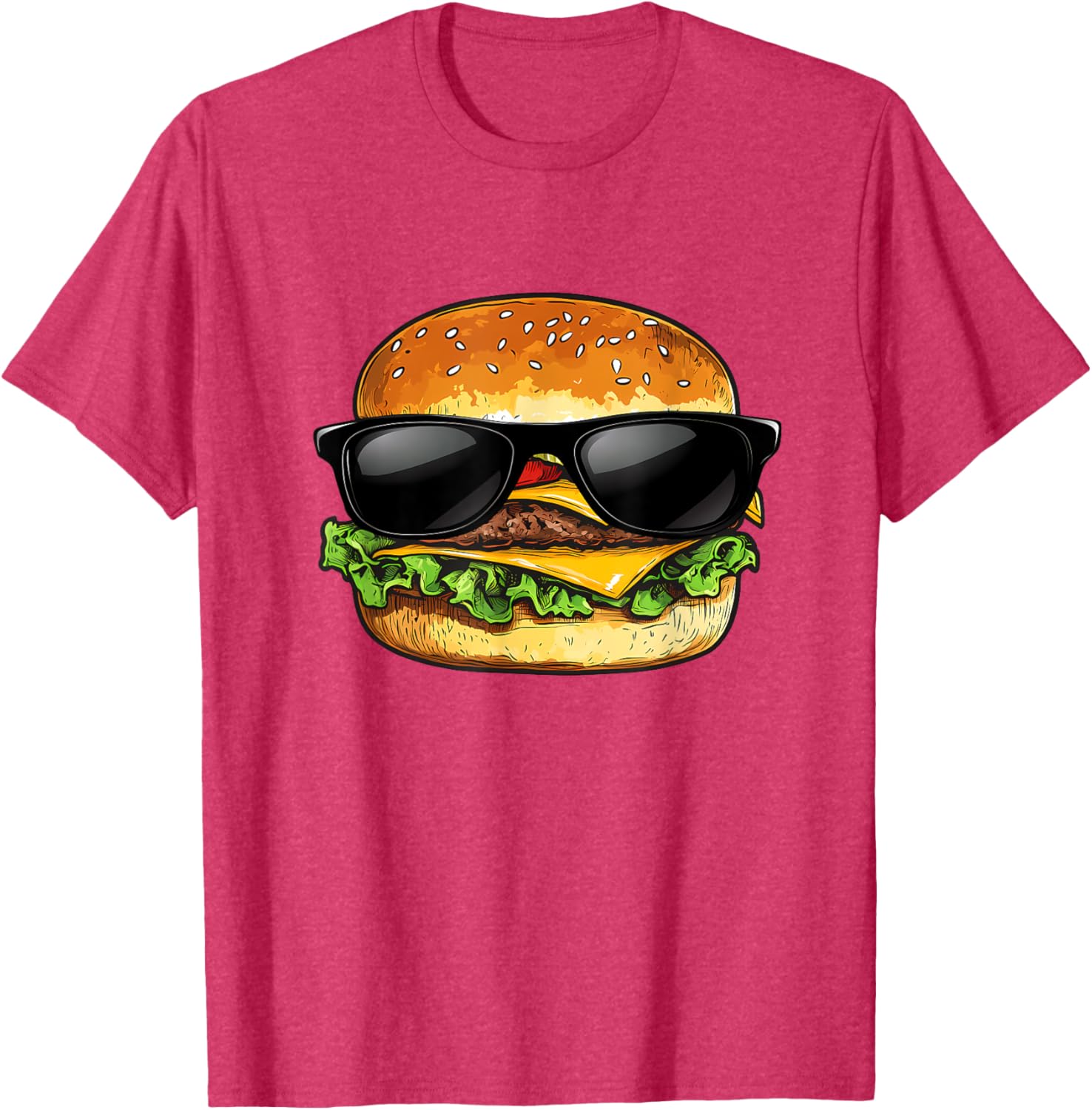 Funny Hamburger Sunglasses Cheese BBQ T-Shirt for Food Lovers - 4
