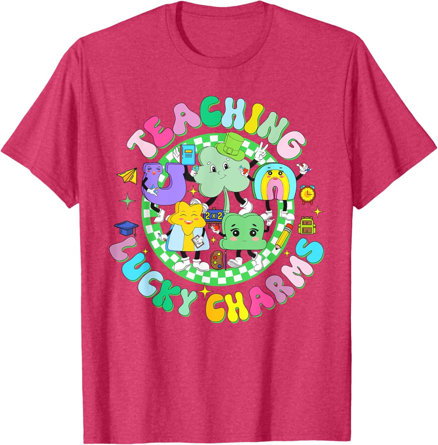 Lucky Charms St Patrick's Day Teacher T-Shirt for Classroom Fun - 18