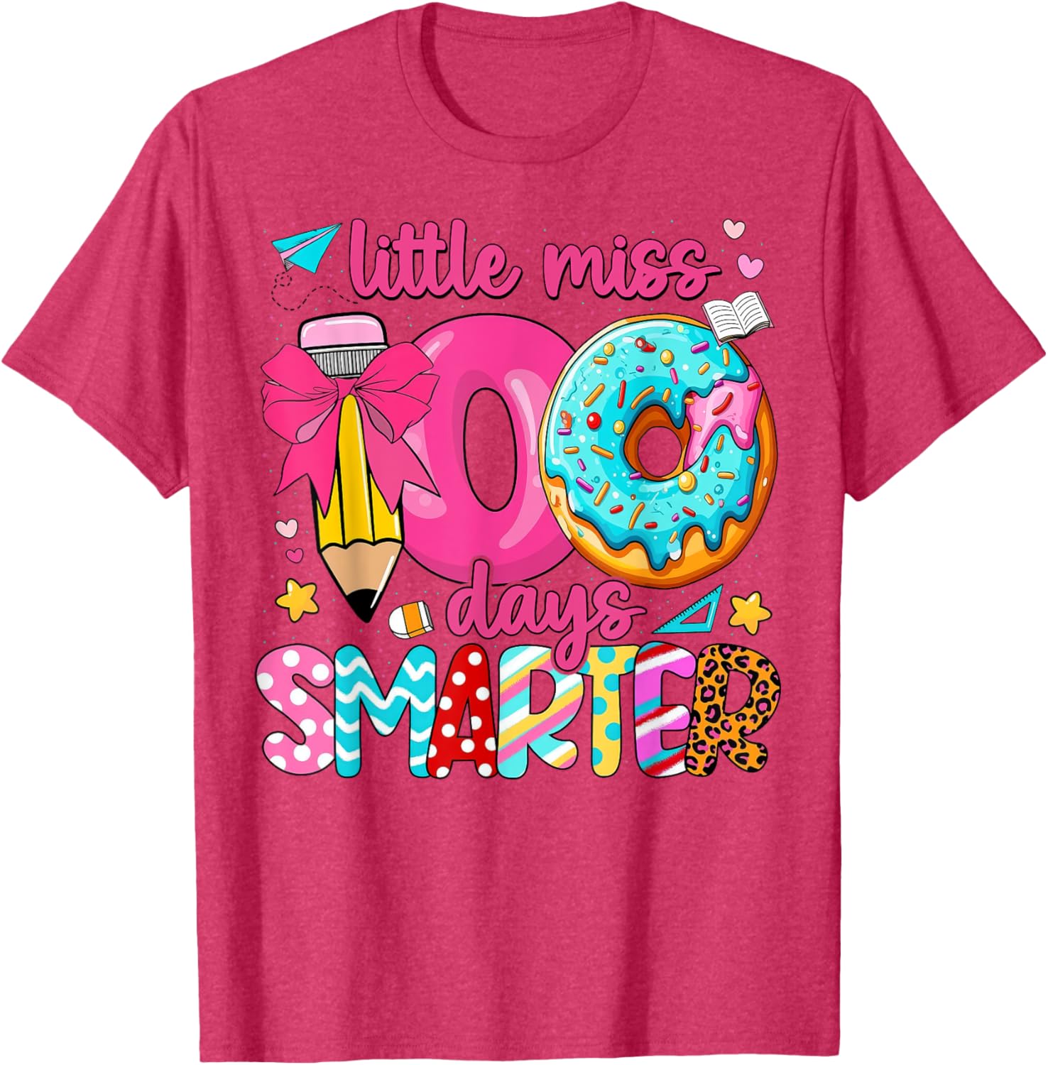 Little Miss 100 Days Smarter Girls T-Shirt for 100th Day of School - 14