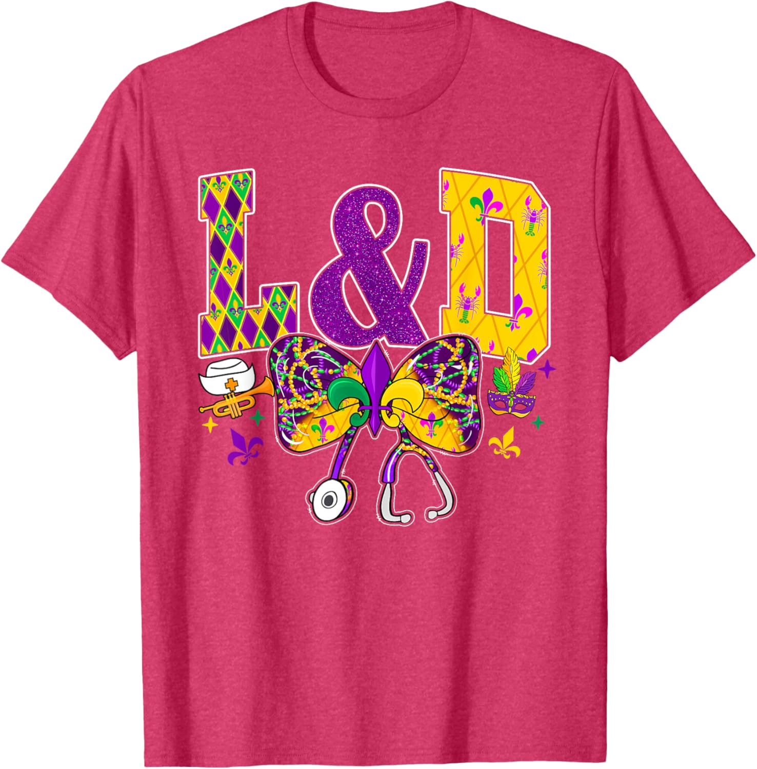 Funny Mardi Gras Coquette Bow T-Shirt for Men and Women Carnival Fun - 18