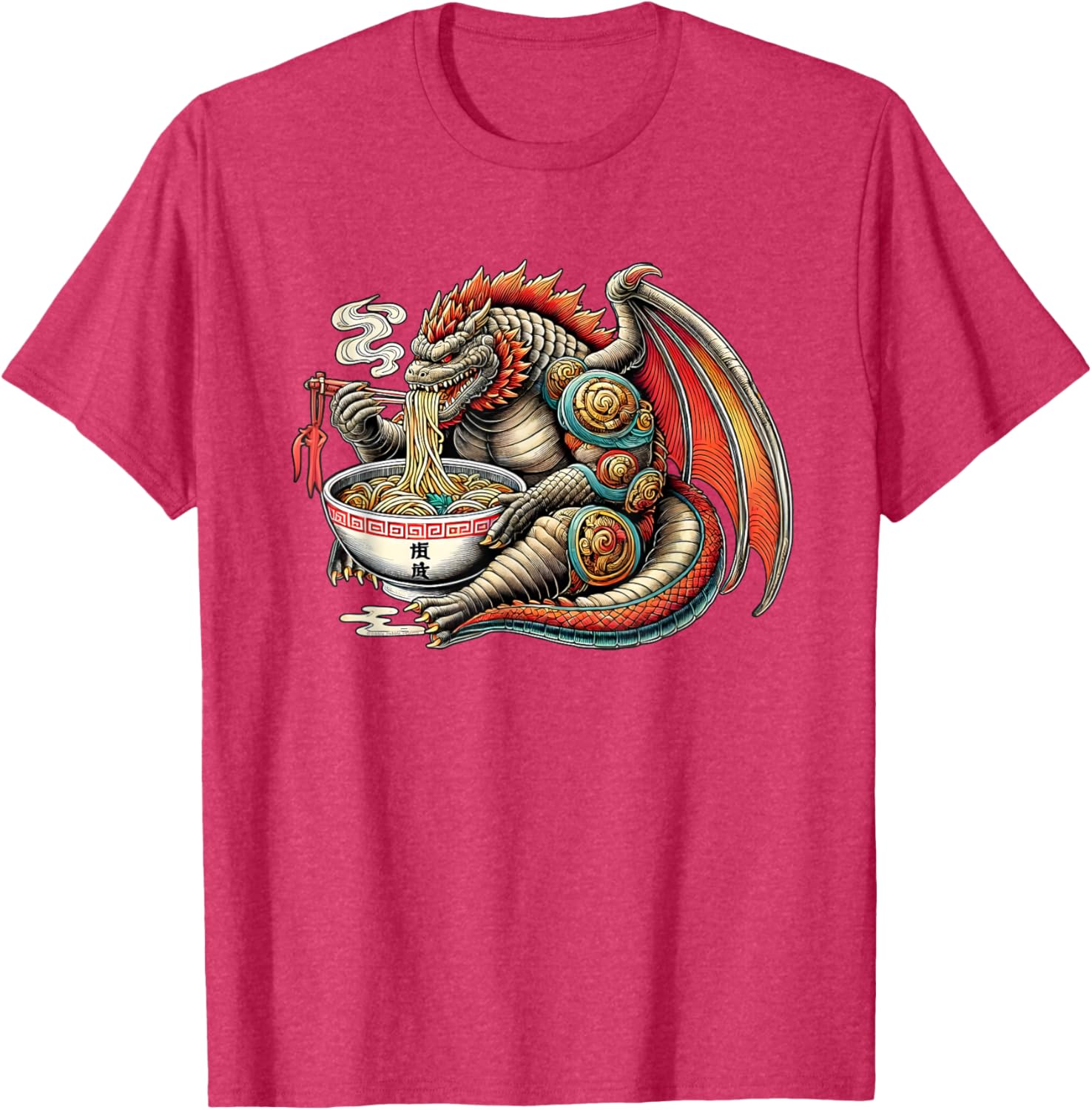 Funny Kaiju Dragon Ramen Monster T-Shirt for Japanese Culture Fans - 3