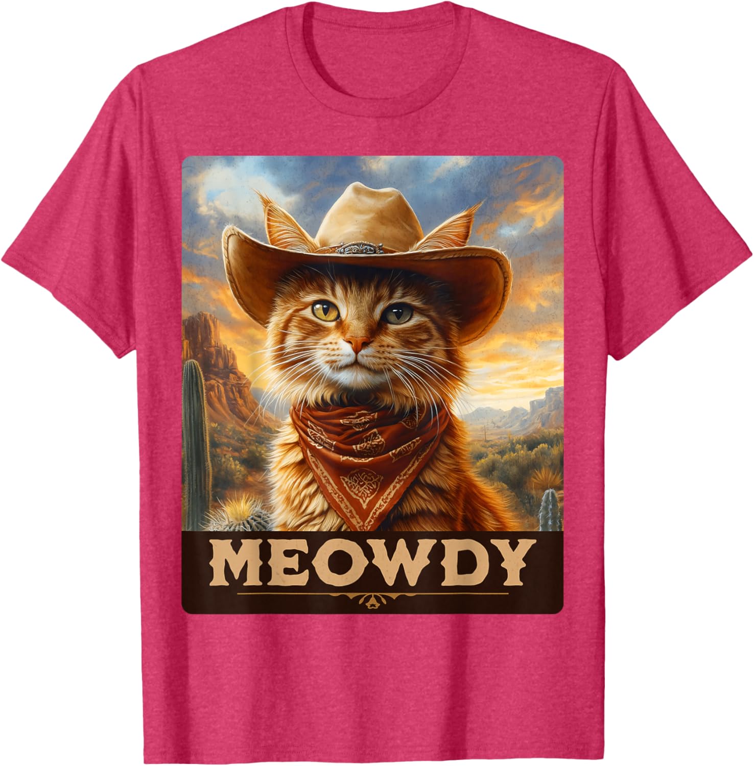 Meowdy Cowboy Cat T-Shirt for Wild West Cat Lovers and Fans - 27