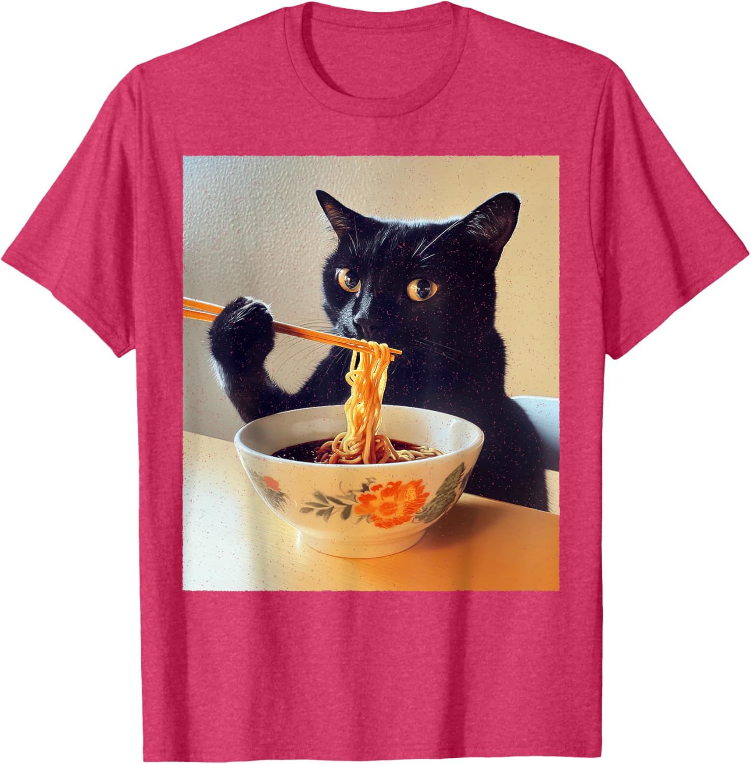 Funny Black Cat Ramen Lover T-Shirt for Noodle Enthusiasts - 15